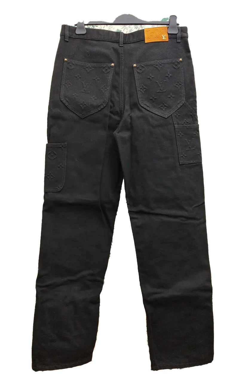 Louis Vuitton Monogram Detail Carpenter Denim Pants Size US 33 - 3 Thumbnail