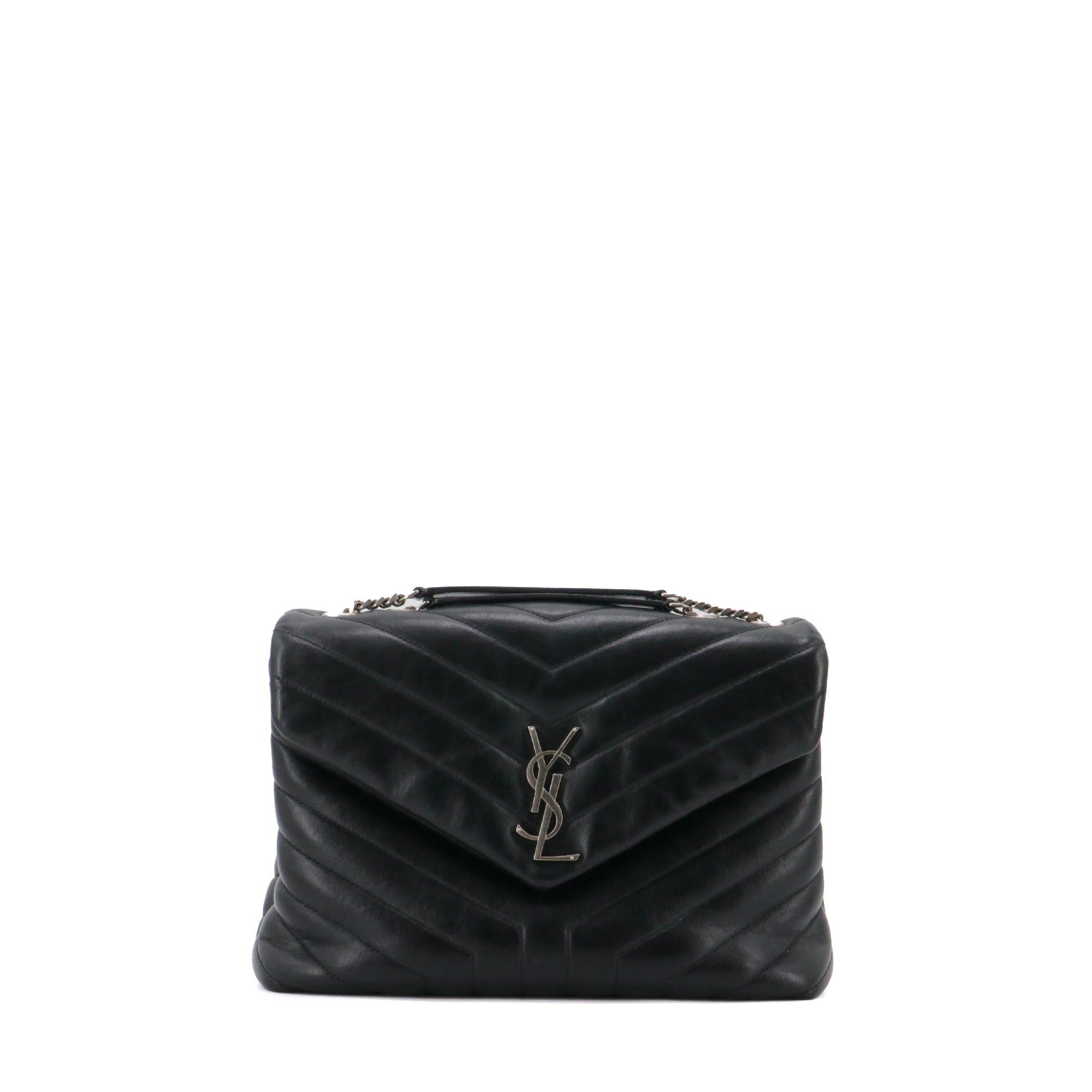 Saint Laurent Paris SAINT LAURENT - Saint Laurent Loulou medium shoulder bag in black chevron leather Size ONE SIZE - 1 Thumbnail