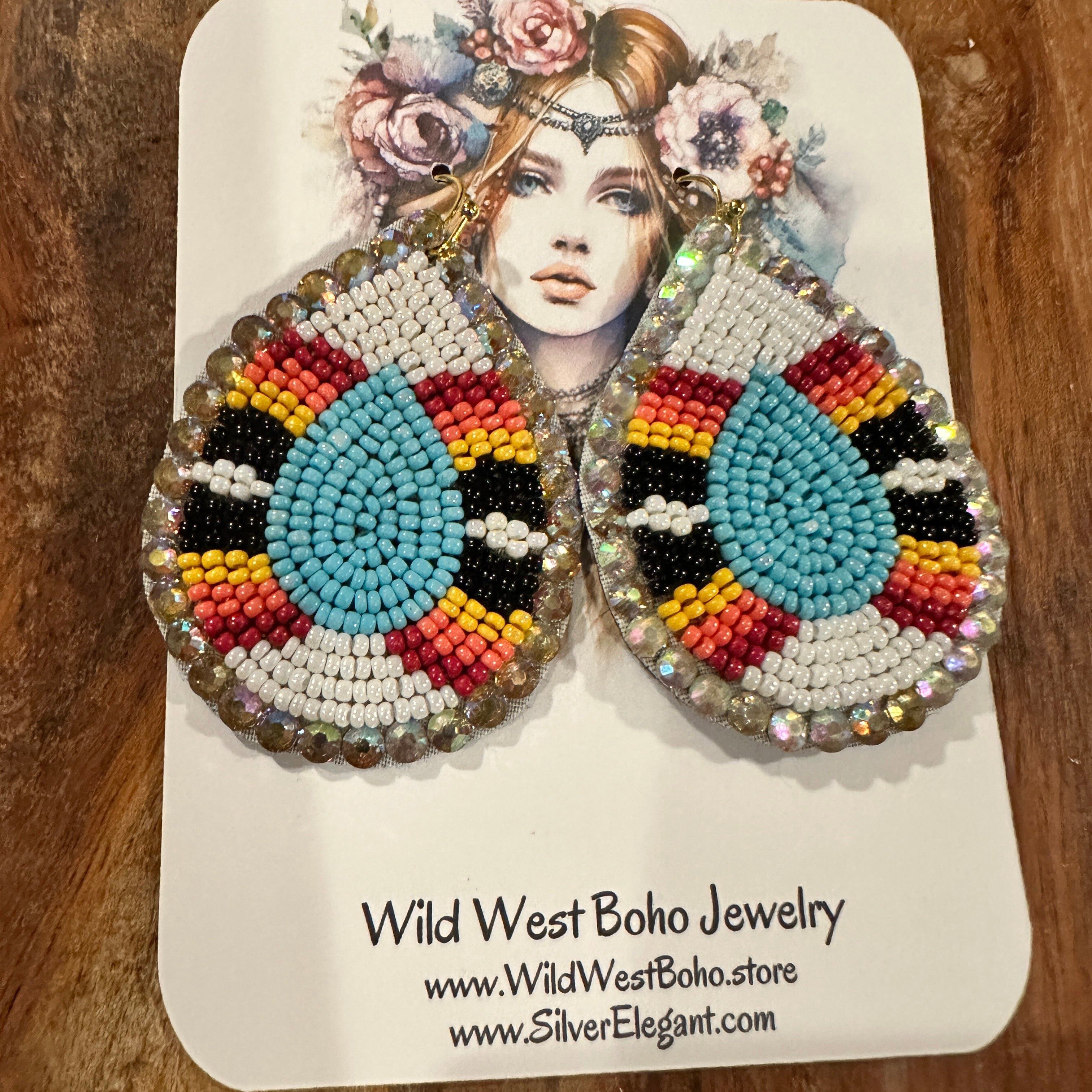 Other Boho Tribal Vibrant Southwestern Teardrop Beaded Dangle Earr Size ONE SIZE - 6 Thumbnail