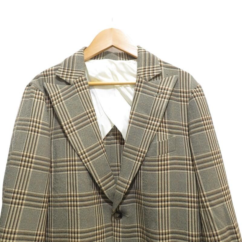 Needles Jacket Peaked Lapel Check Tailored Beige Size US XS / EU 42 / 0 - 3 Thumbnail