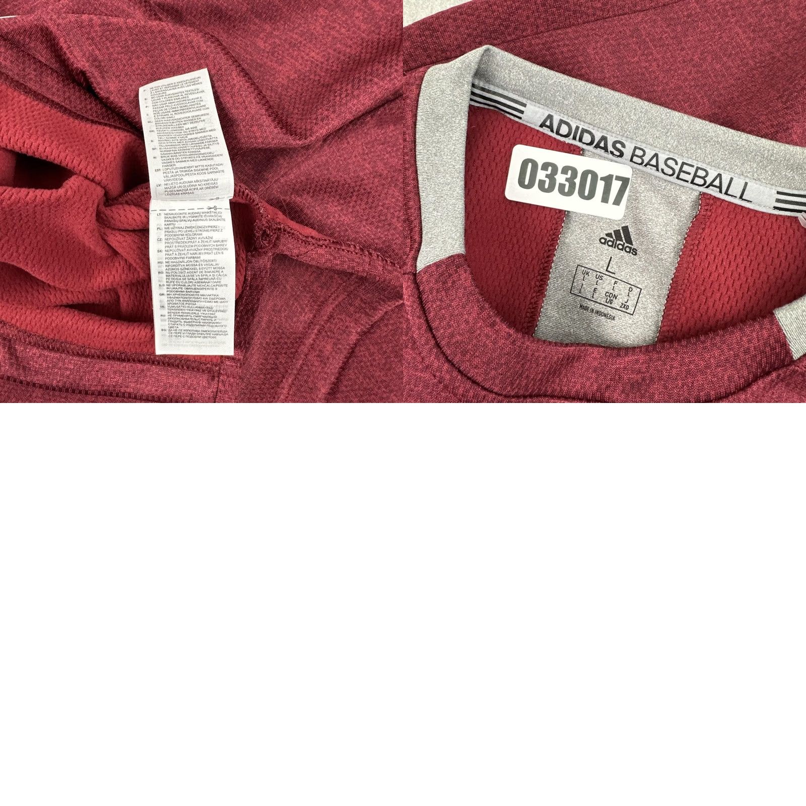 Adidas Adidas Baseball Sweatshirt Mens L Maroon Gray Crewneck Pullover Performance Size US L / EU 52-54 / 3 - 8 Thumbnail
