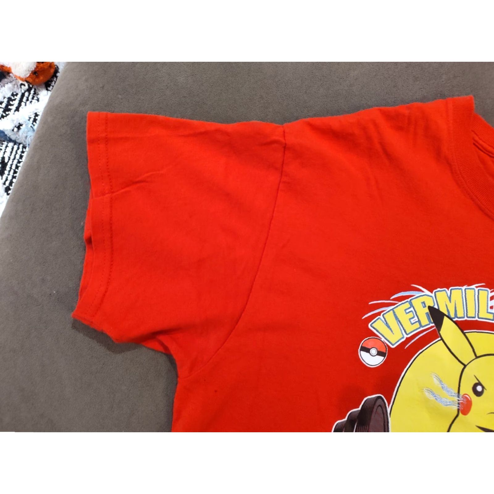 Gildan Pikachu T-Shirt Pikachu Vermilion City Gym Est 1996 Bring The Thunder Red Tee Shirt Size L Mens Gildan Cotton Graphic Print Short Sleeve Vintage No Size US L / EU 52-54 / 3 - 5 Thumbnail