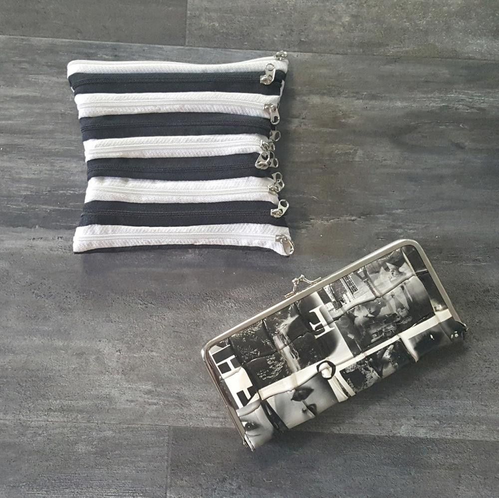 Designer Black White Zippered Clutch Bundle Size ONE SIZE - 1 Thumbnail