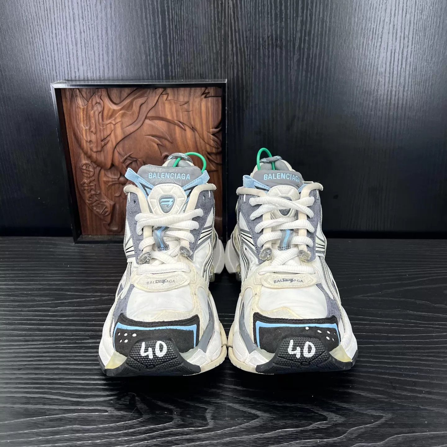 Balenciaga Balenciaga Runner Black/White/Gray 40 New OG Box Size US 7 / EU 40 - 4 Thumbnail