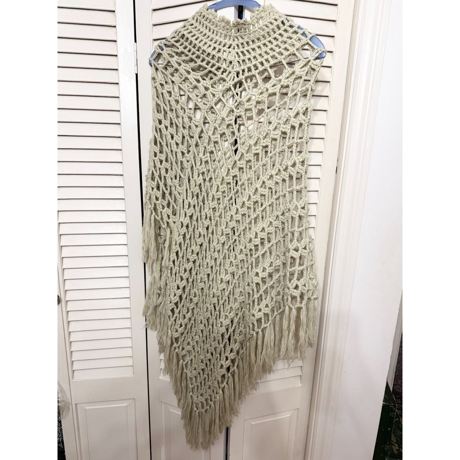 Other Bonita Knitwear Open Lace Fringe Tassel Poncho Sweater Size ONE SIZE - 3 Thumbnail