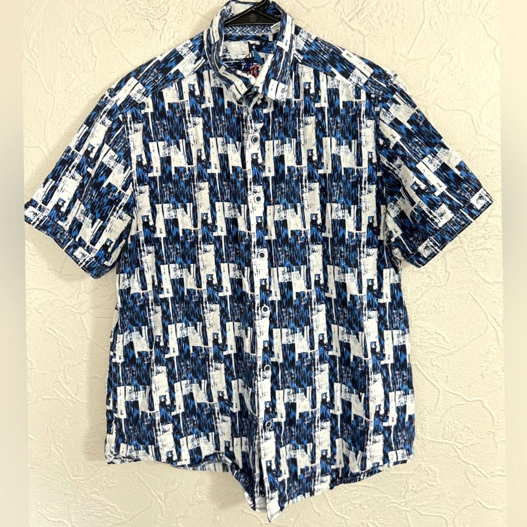 Robert Graham Robert Graham LAVETA Short Sleeve Shirt M Blue Mens Regular Size Medium Size US M / EU 48-50 / 2 - 3 Thumbnail