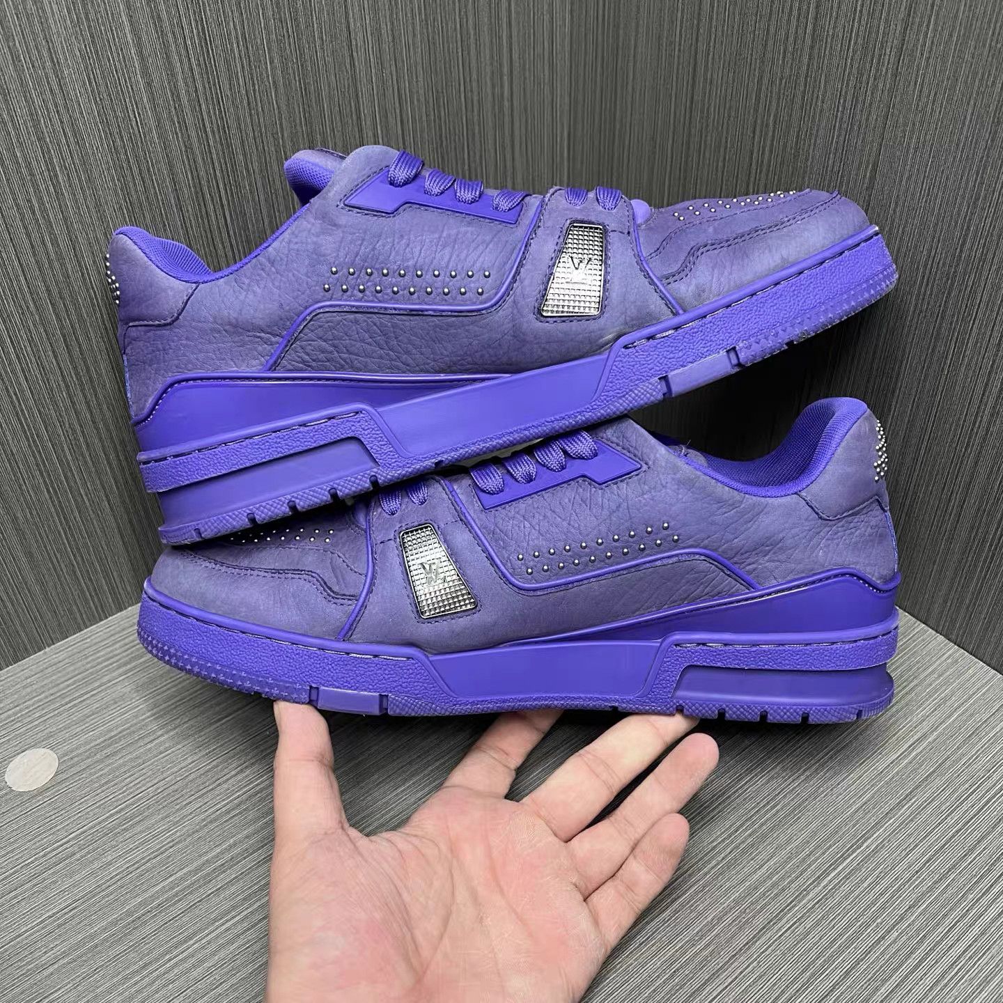 Louis Vuitton Louis Vuitton Trainer Purple Studded Sneaker (SS25 New) K15 Size US 9 / EU 42 - 4 Thumbnail