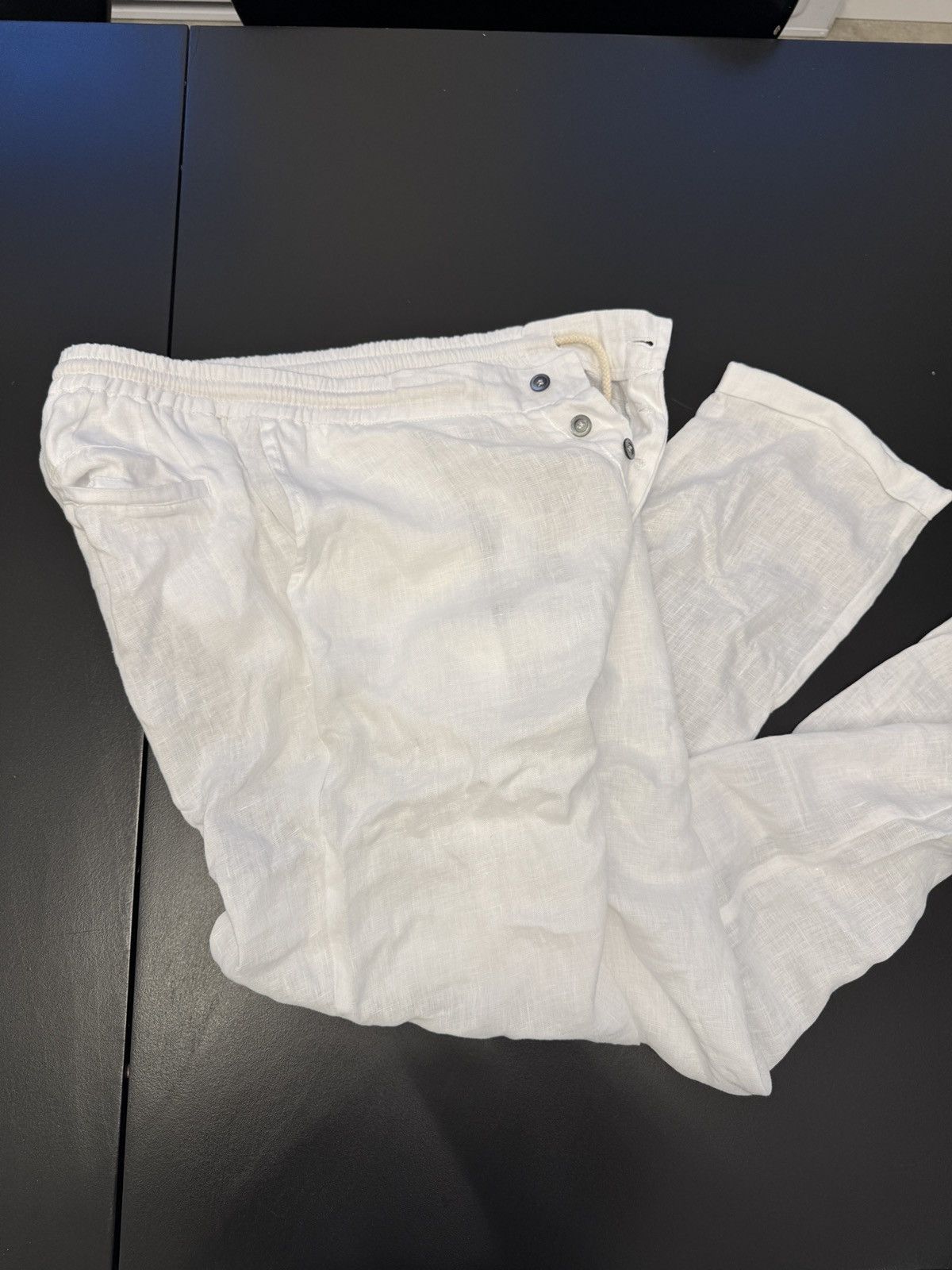 Alpha Studio Pure Linen Pull-On Pants Size US 34 / EU 50 - 2 Thumbnail