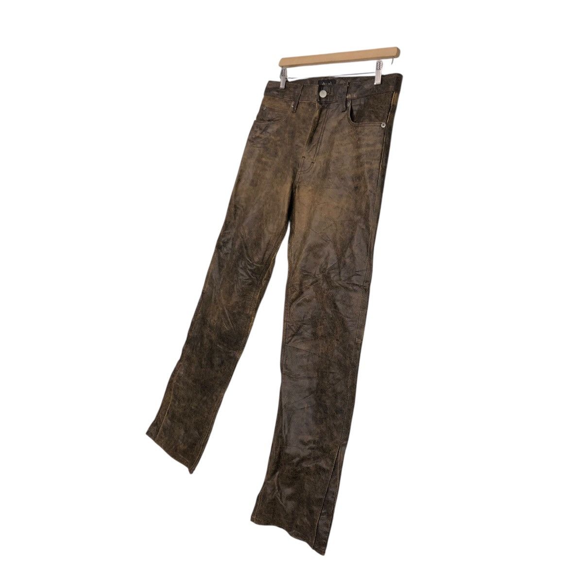 Japanese Brand 📌Vintage Biker Racing Leather Pants Dual Issey Miyake Size US 32 / EU 48 - 3 Thumbnail