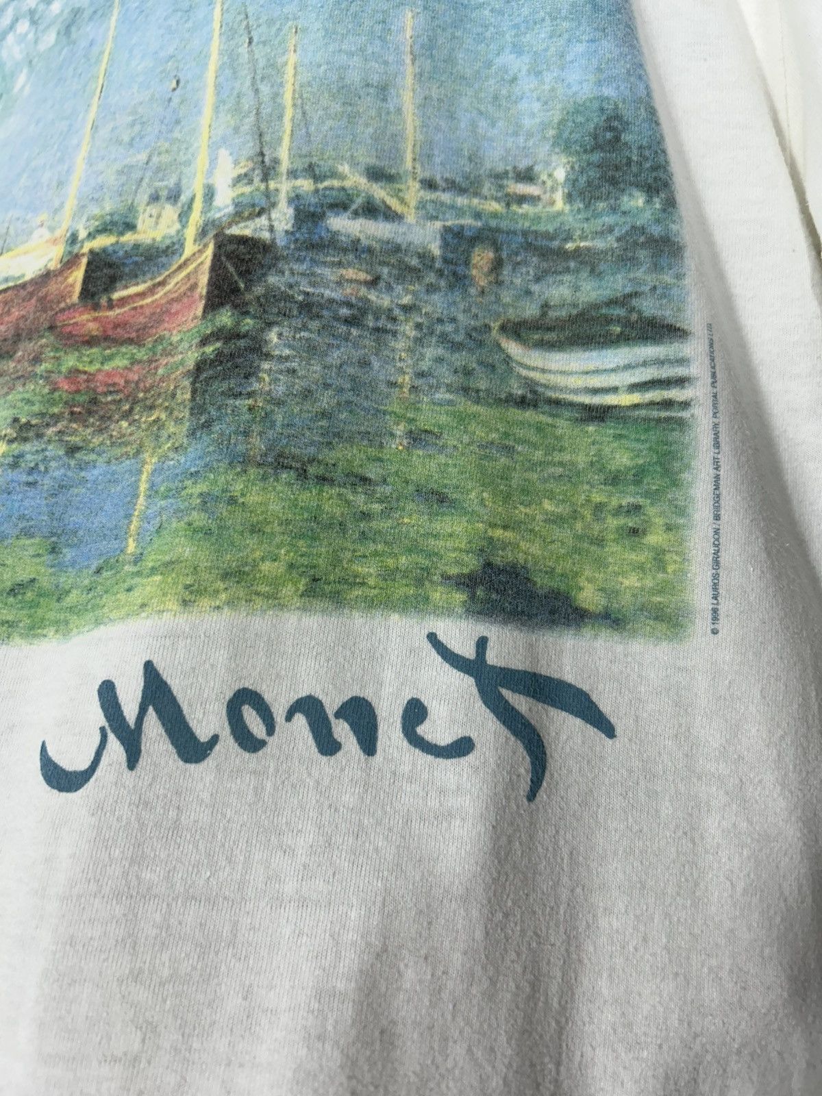 Vintage 1996 Claude Monet Red Boats at Argenteuil Size US M / EU 48-50 / 2 - 2 Thumbnail