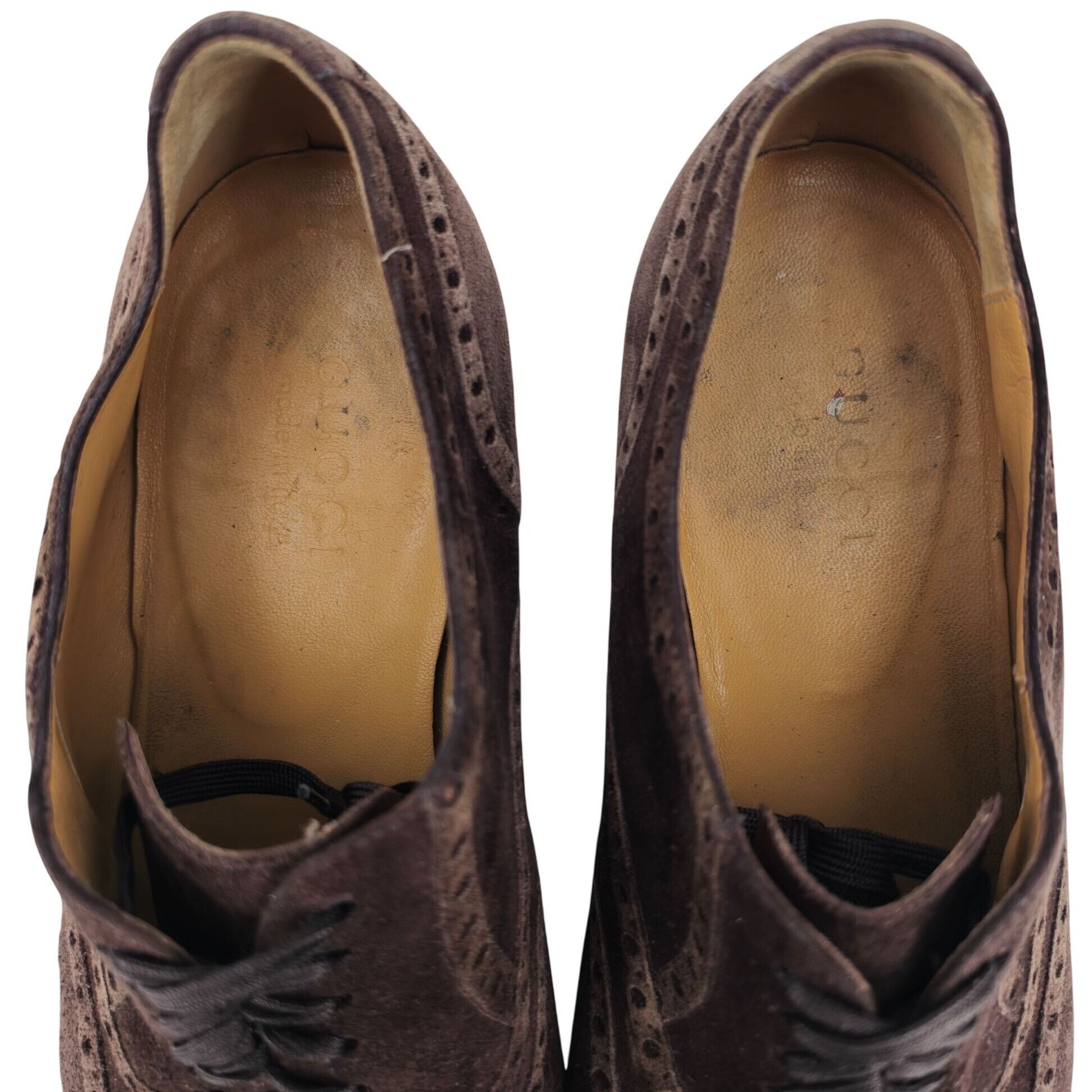 Gucci Gucci Italy Men size 7.5E Brown Suede Wingtip Derby Oxfords Size US 7.5 / EU 40-41 - 6 Thumbnail
