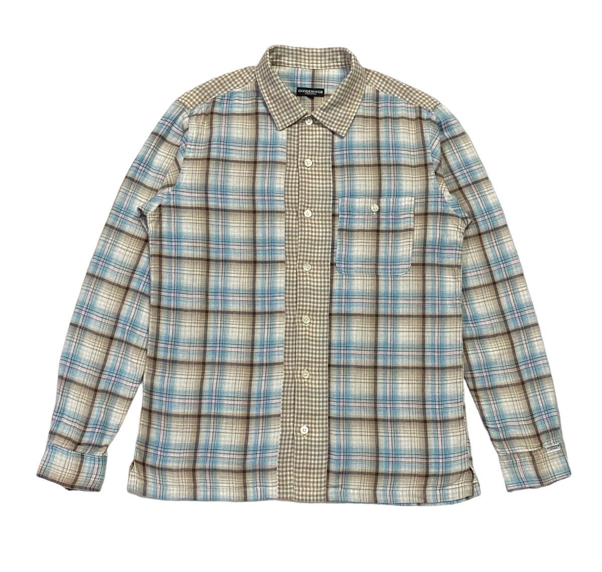 GOODENOUGH × Japanese Brand Goodenough Spellout Checked Shirt Button Ups Size US M / EU 48-50 / 2 - 2 Thumbnail