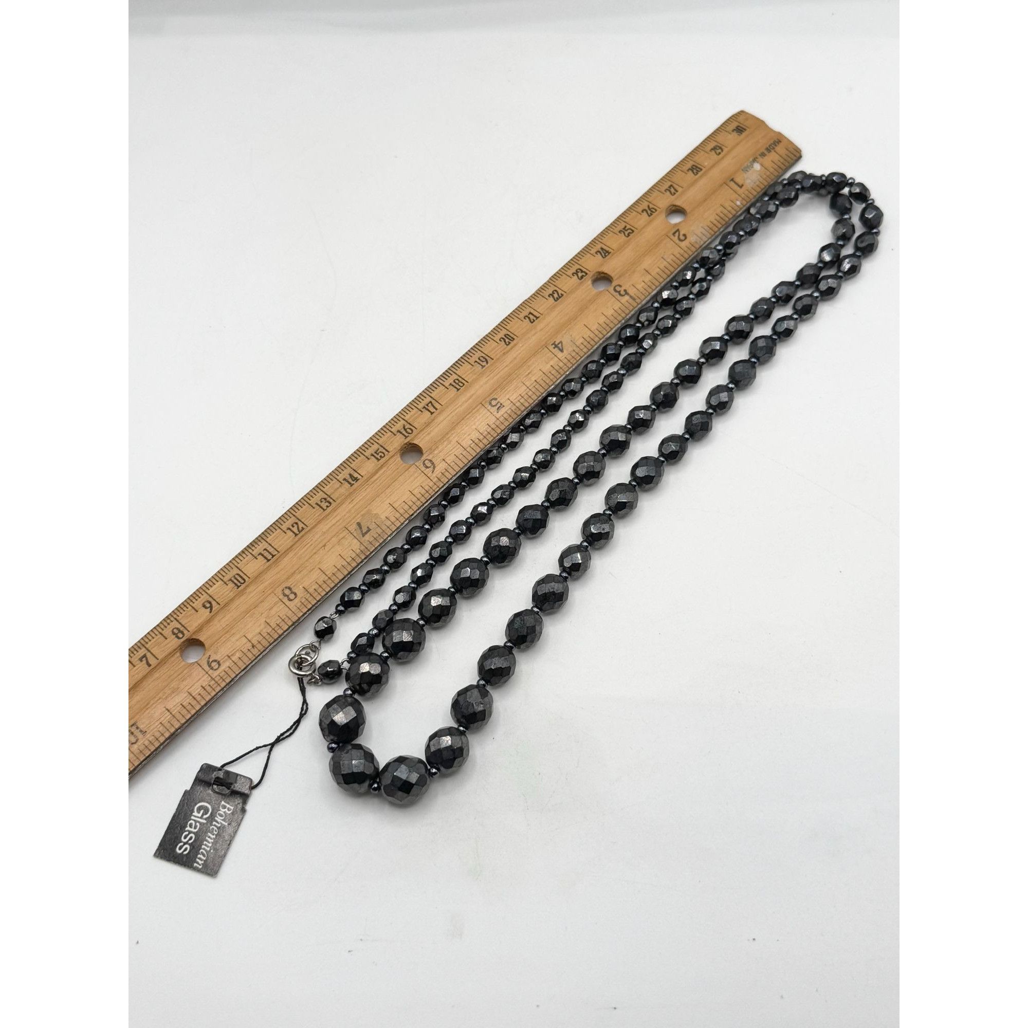 Vintage Vintage black grey bohemian glass beaded necklace Size ONE SIZE - 4 Thumbnail