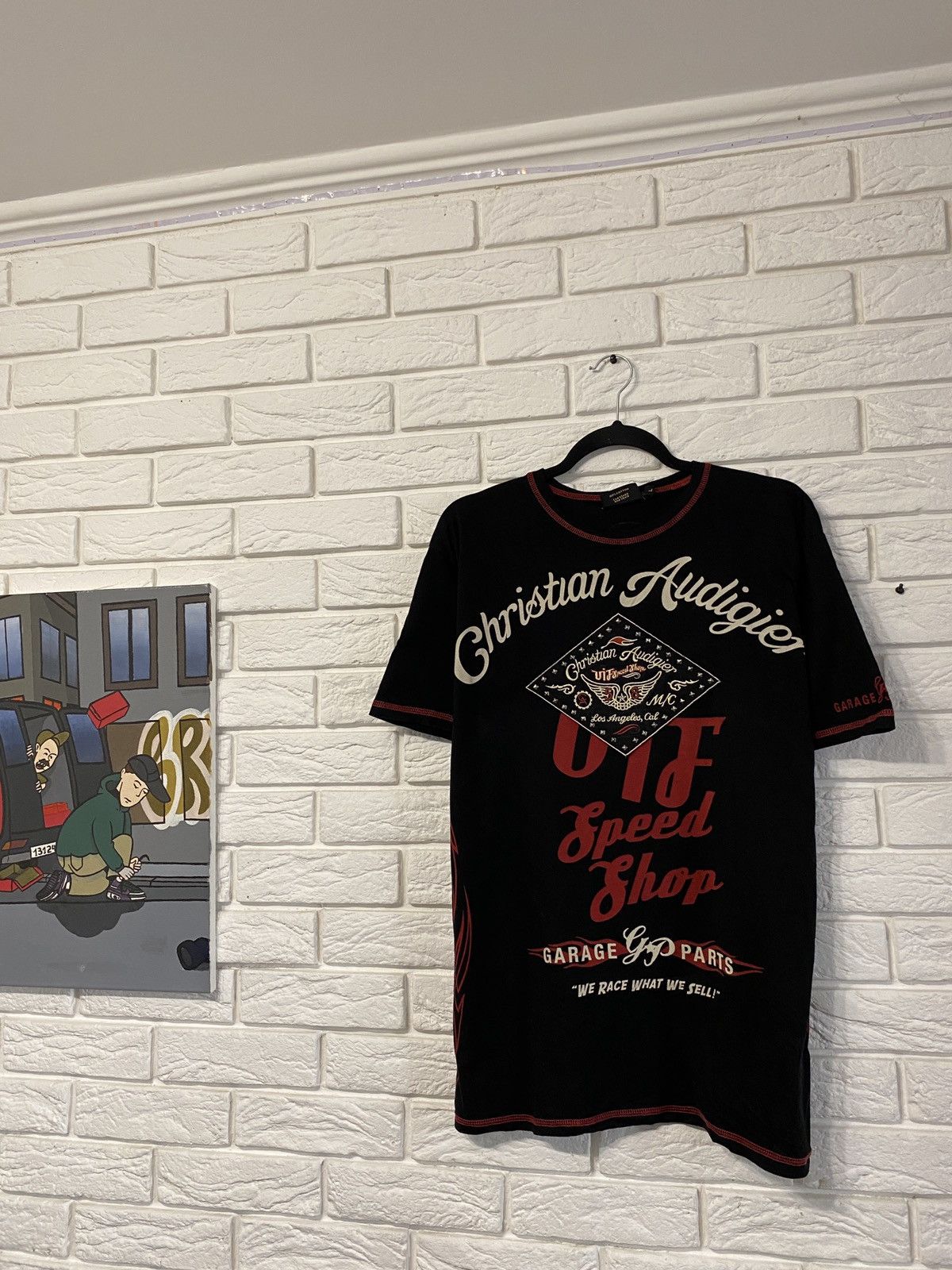 Christian Audigier × Ed Hardy × Vintage Vintage Christian Audigier Garage Parts T-Shirt Size US L / EU 52-54 / 3 - 1 Thumbnail