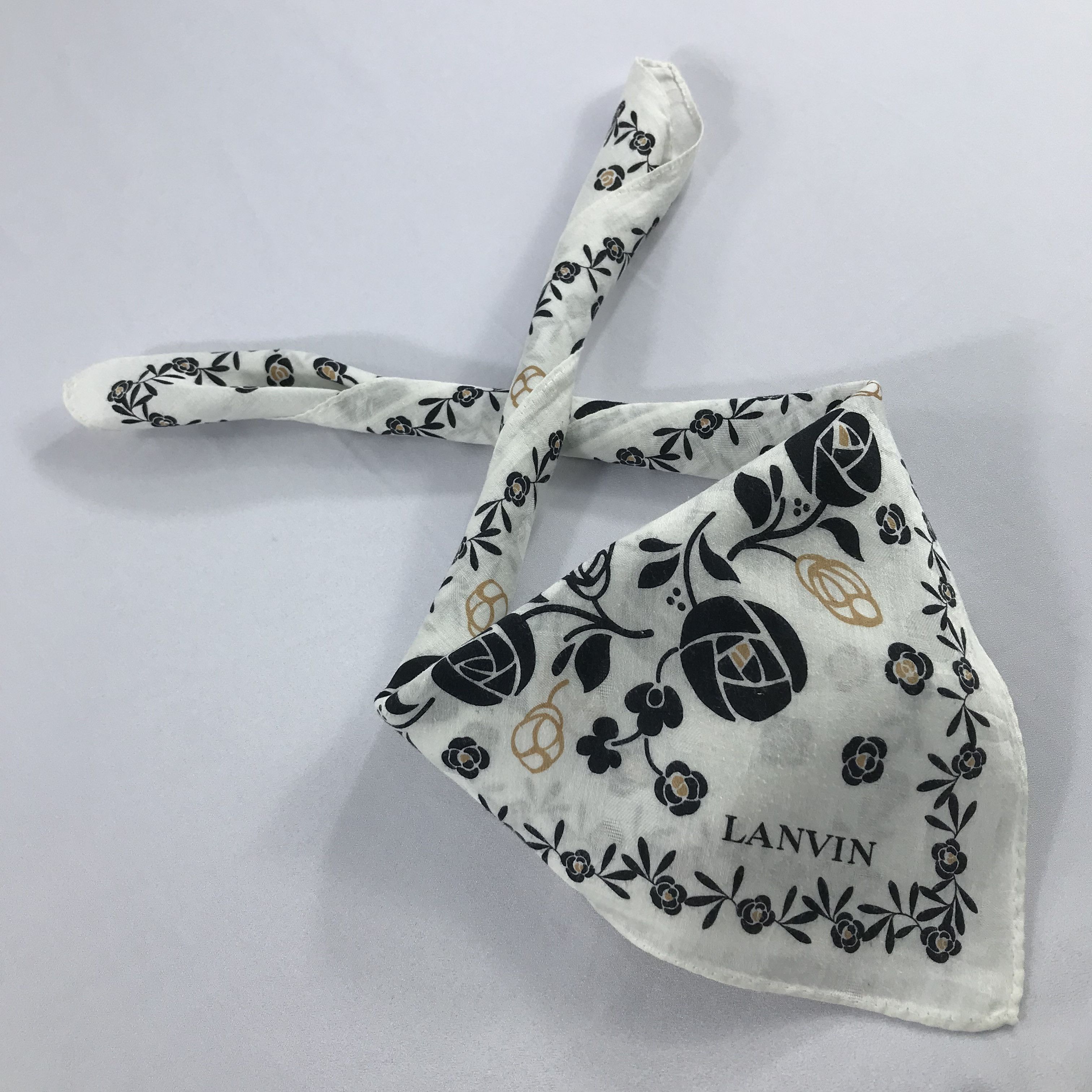 Lanvin × Vintage Lanvin Bandana / Handkerchief / Neckerchief - S2089 Size ONE SIZE - 4 Thumbnail