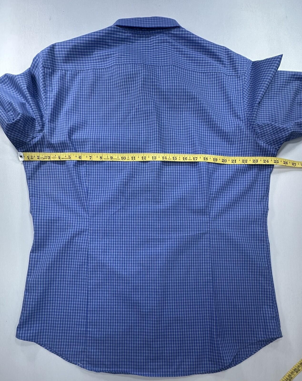 Banana Republic Banana Republic Non-Iron Check Slim Button Up Blue Mens XL Size US XL / EU 56 / 4 - 4 Thumbnail
