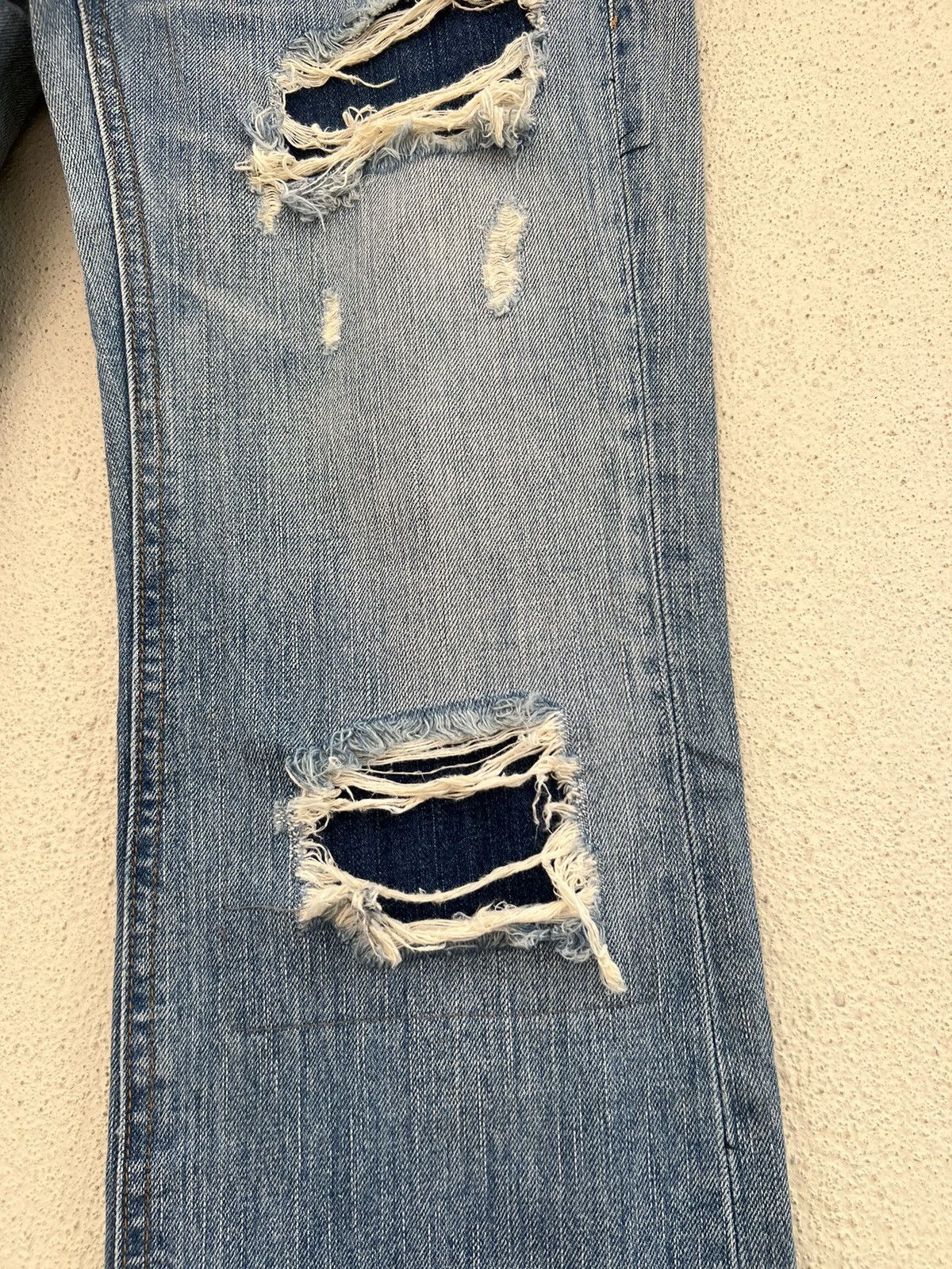 Vintage Vintage Bonds & Peace Japan Rips Distress Denim Flare Jeans Size US 32 / EU 48 - 12 Thumbnail