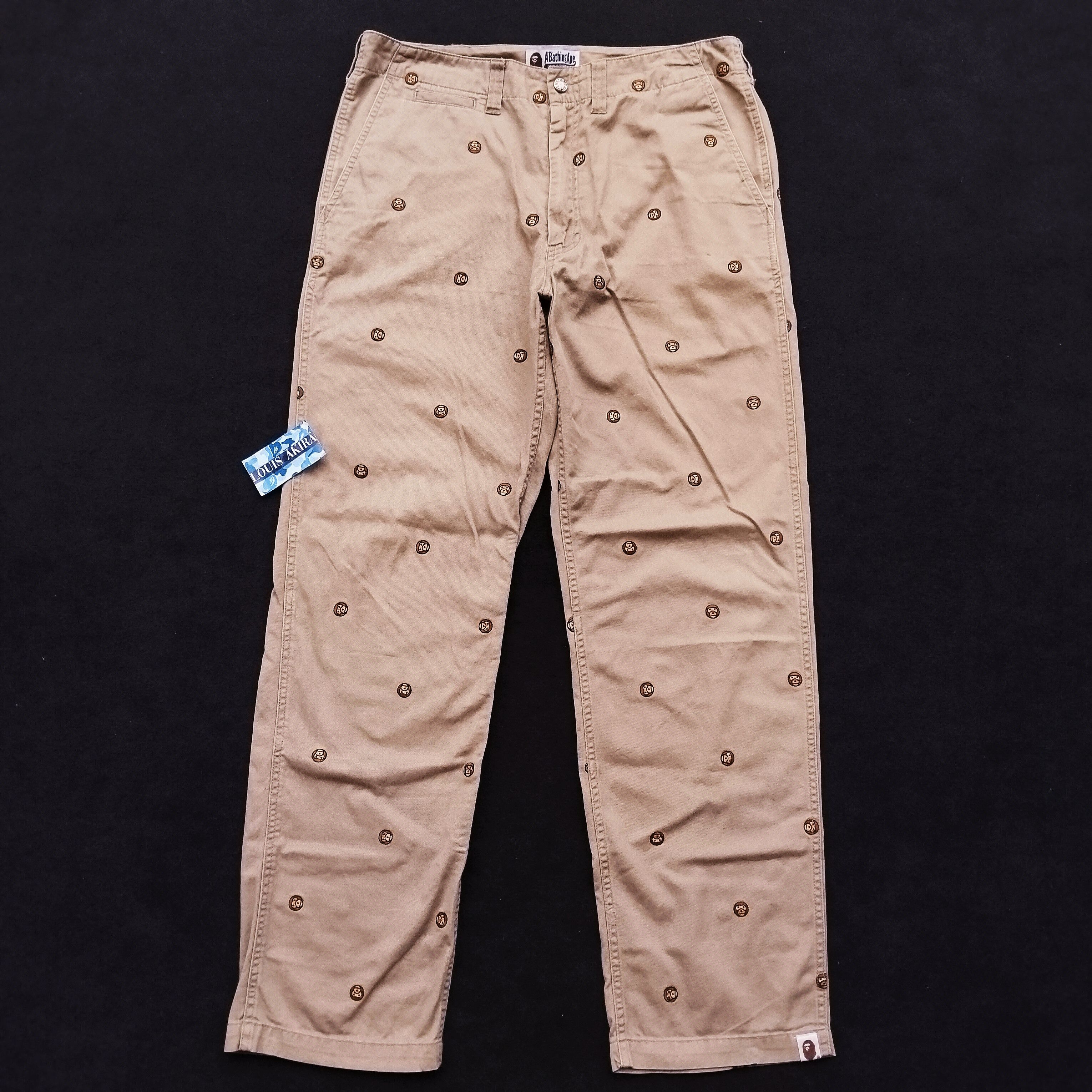 Bape 2012 Baby Milo Multi Embroidery Chino Pants Size US 33 - 1 Thumbnail