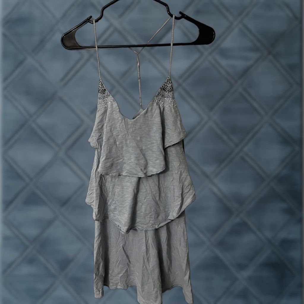 American Eagle Outfitters Women’s American Eagle Top Tank Spaghetti Strap Sleeveless Blouse Size M Gray Size M / US 6-8 / IT 42-44 - 1 Thumbnail