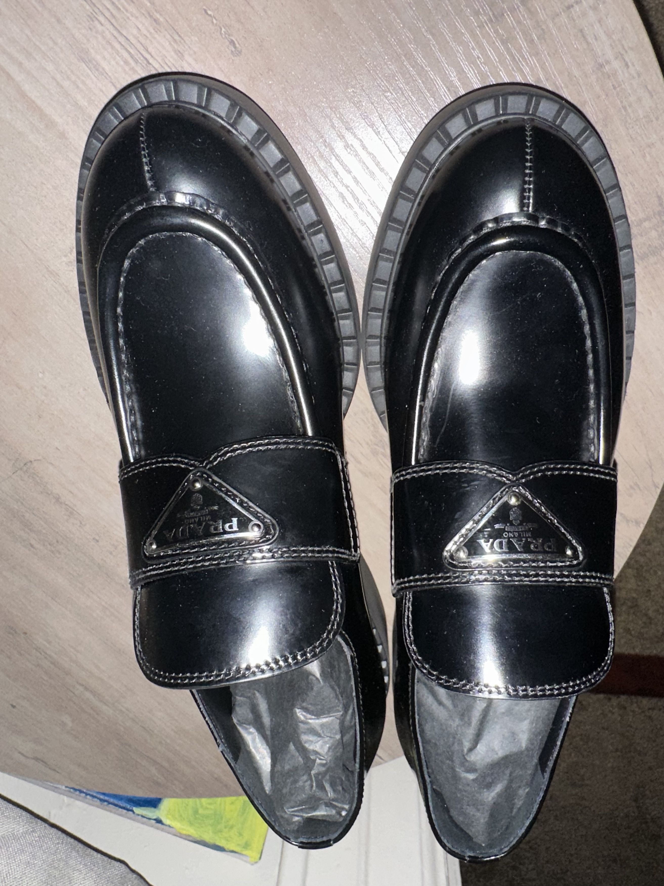 Prada Chocolate brushed leather loafers Size US 9 / IT 39 - 9 Thumbnail
