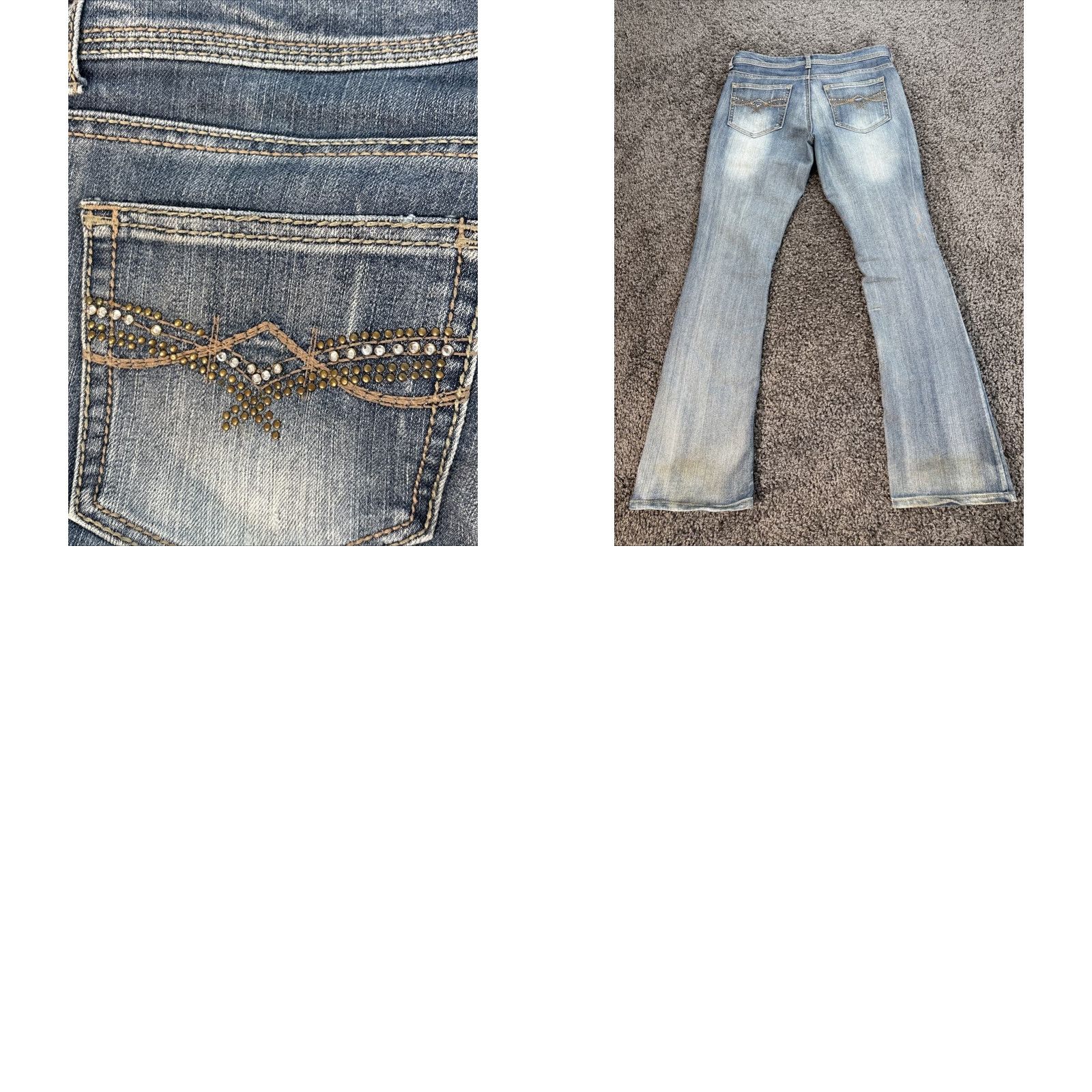 Vintage **VINTAGE Mudd Jeans Bootcut Womens Light Wash Rhinestone 34x32** User: Vintage Mudd Jeans Bootcut Womens Light Wash Rhinestone 34x32 Size 24" / US 00 / IT 34 - 8 Thumbnail