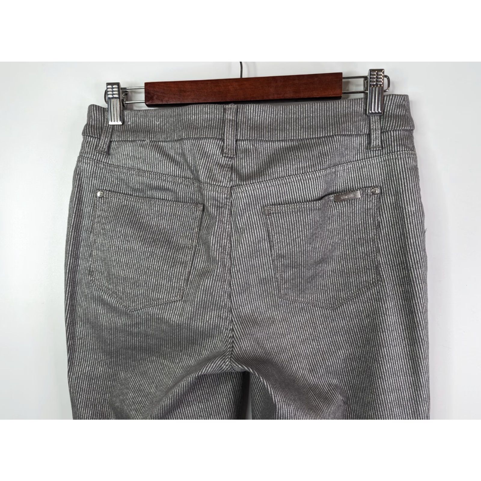 Vintage Chico's Girlfriend Ankle Jeans Size 00R Gray Denim 5-Pocket Regular Slim Fit Slit Size 24" / US 00 / IT 34 - 5 Thumbnail