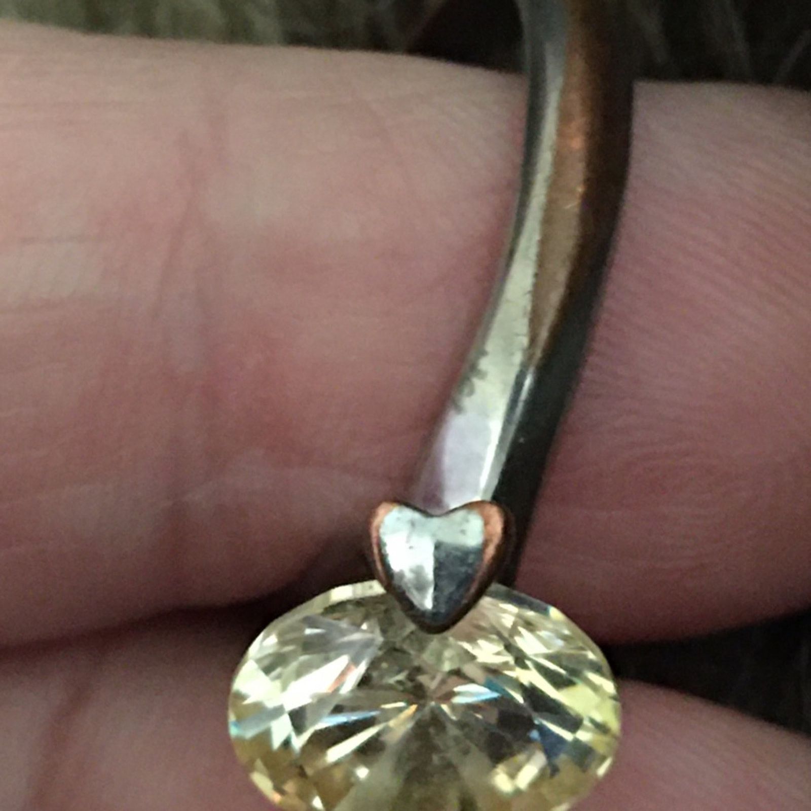 Vintage Vintage 12mm 6 ct lemon cz ring heart setting Size ONE SIZE - 4 Thumbnail