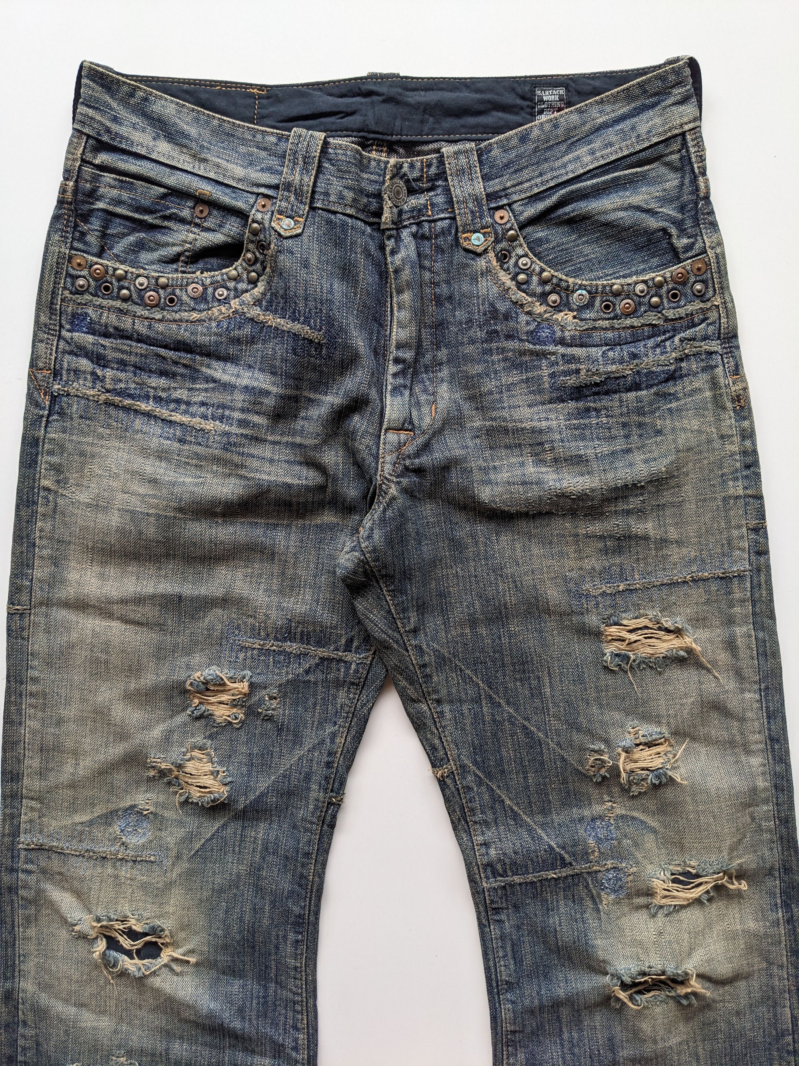 If Six Was Nine × Japanese Brand × Le Grande Bleu (L.G.B.) Bartack distressed clawmark jeans Size US 31 - 3 Thumbnail