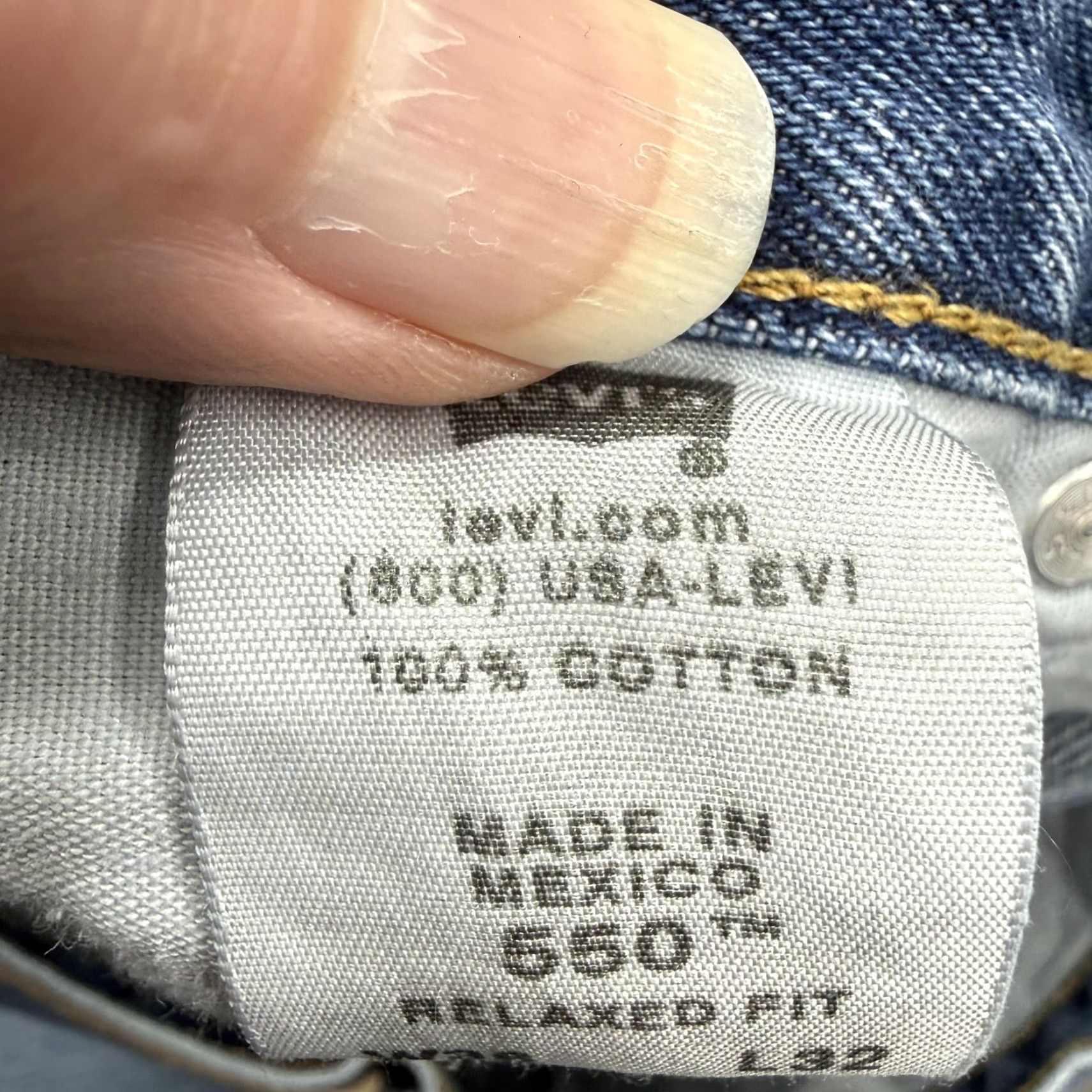 Levi's Levi's 550 Jeans Mens 36x32 Blue Relaxed Fit Tapered Leg Denim Size US 36 / EU 52 - 4 Thumbnail