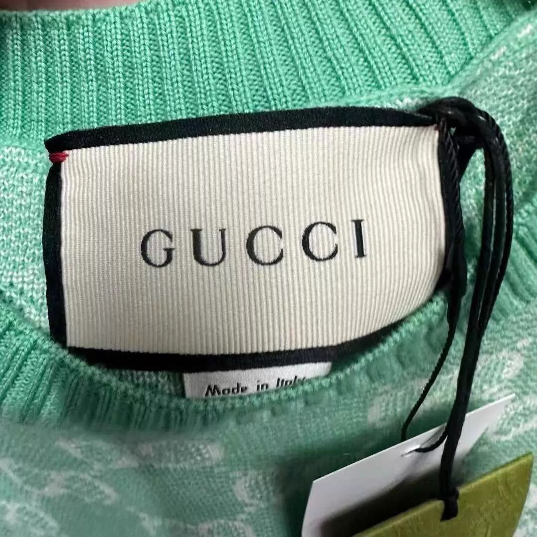 Gucci Gucci Green GG All Over Knit Short Sleeve S new with tags Size S / US 4 / IT 40 - 2 Thumbnail