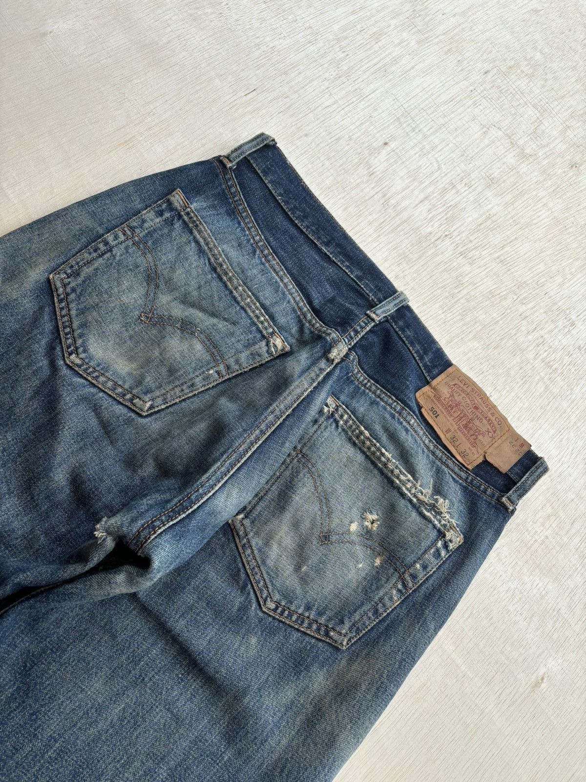 Japanese Brand × Levi's Vintage Clothing Vintage Levis 501 Distressed Denim Jeans Size US 32 / EU 48 - 6 Thumbnail