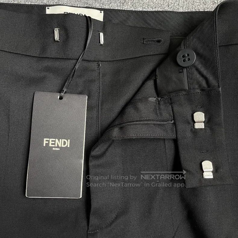 Fendi Fendi Black straight-leg pants with slits at the bottom Size 26" / US 2 / IT 38 - 4 Thumbnail