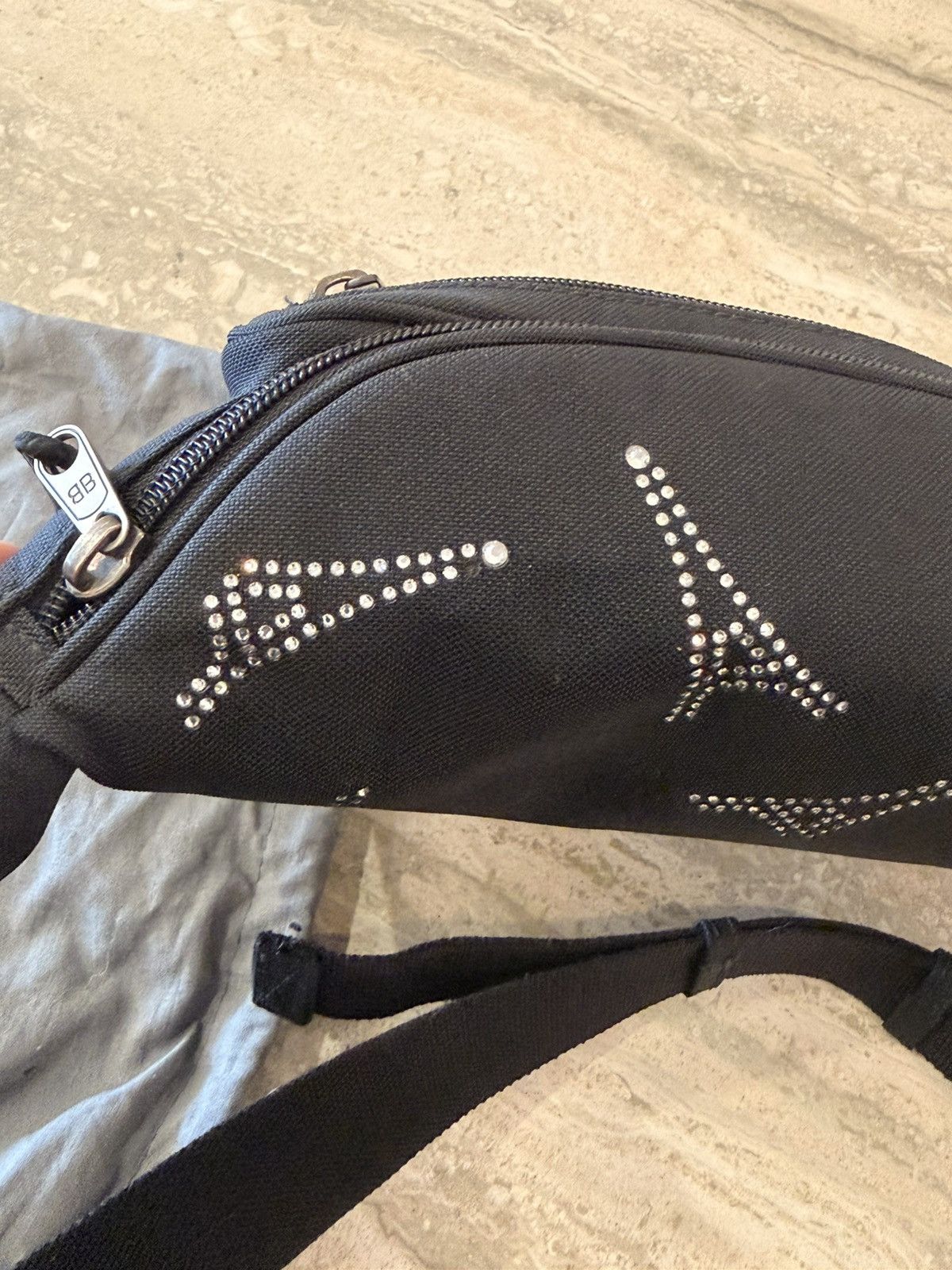 Balenciaga BALENCIAGA BLACK NYLON CRYSTAL EIFFEL TOWER FANNY PACK Size ONE SIZE - 17 Thumbnail