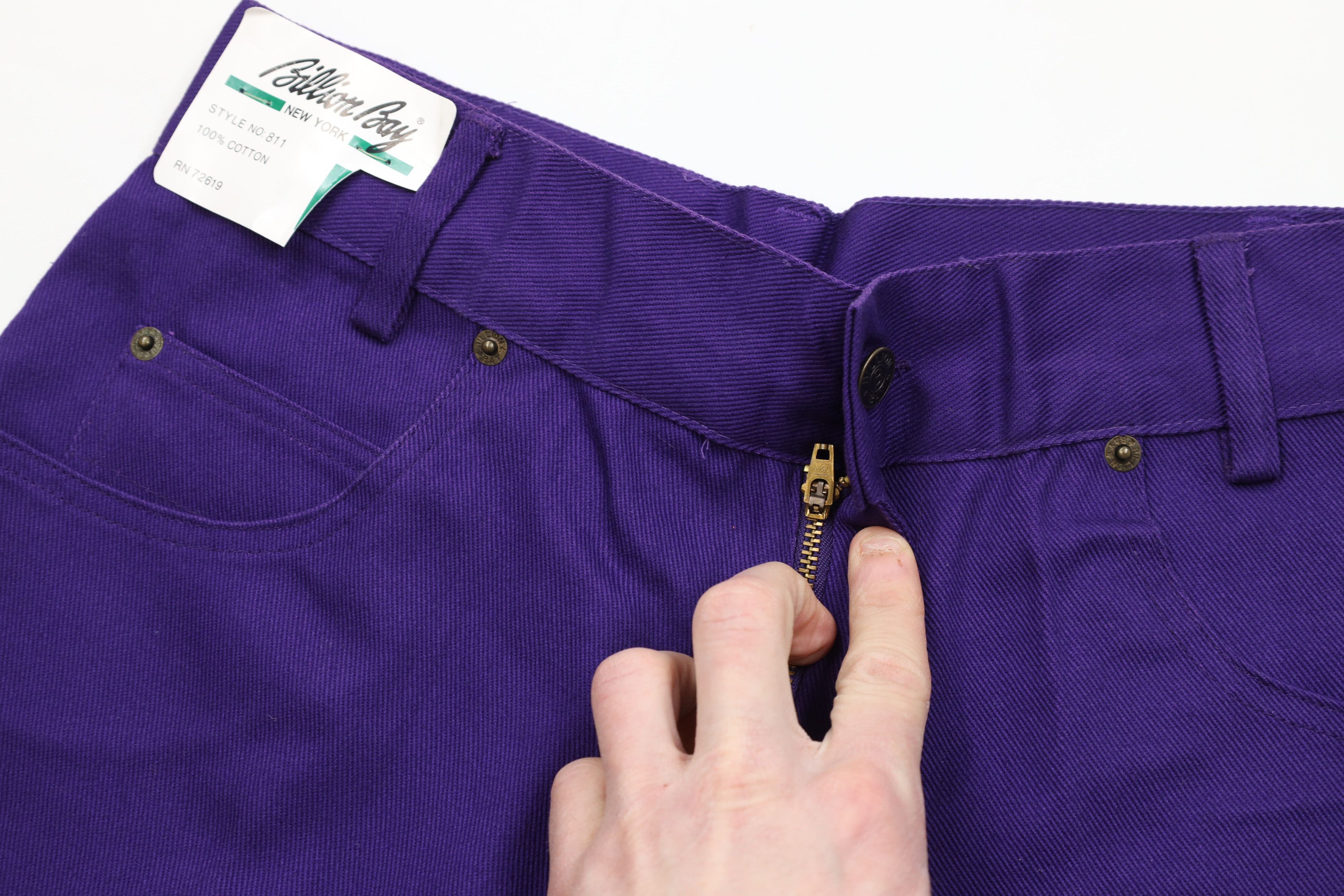Vintage Deadstock Vintage 90s Streetwear Denim Jean Shorts Purple Size US 30 / EU 46 - 5 Thumbnail