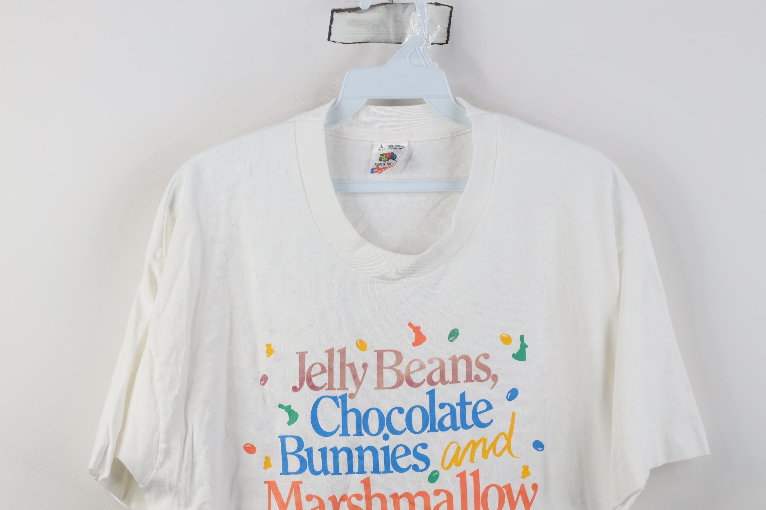 Vintage Vintage 90s Jelly Beans Chocolate Bunnies Easter T-Shirt Size L / US 10 / IT 46 - 2 Thumbnail