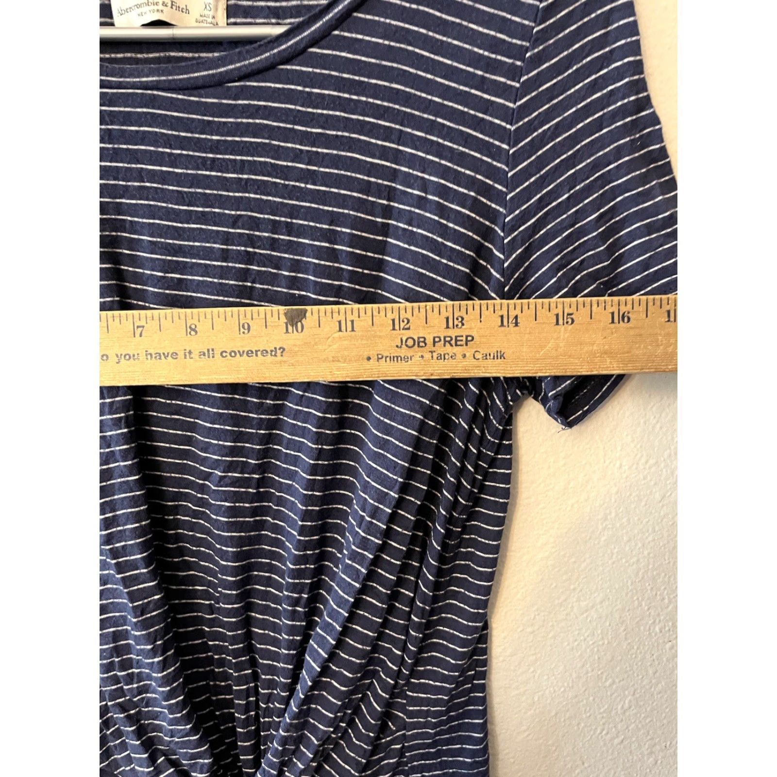 Abercrombie & Fitch Abercrombie & Fitch Shirt XS Navy Striped Twist Knot Short-Sleeve Tee Shirt Women, T-Shirt, Basic, All Seasons, Casual Size XS / US 0-2 / IT 36-38 - 4 Thumbnail