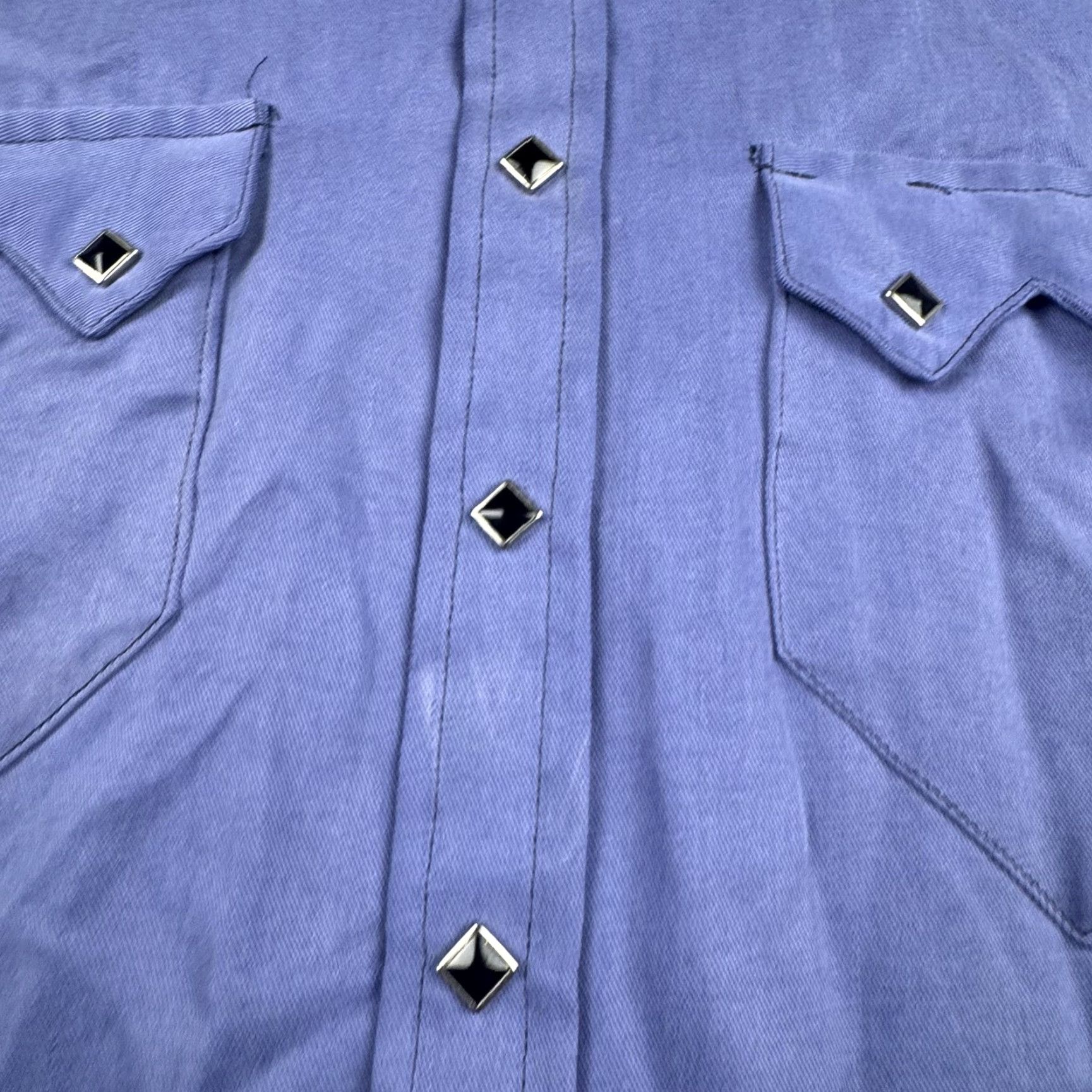 Rockmount Ranch Wear VINTAGE Rockmount Ranch Wear Shirt Mens Small Periwinkle Western Diamond Snap Button-Up Long Sleeve Relaxed Fit Pockets 6944-PERI Mens Size US S / EU 44-46 / 1 - 6 Thumbnail