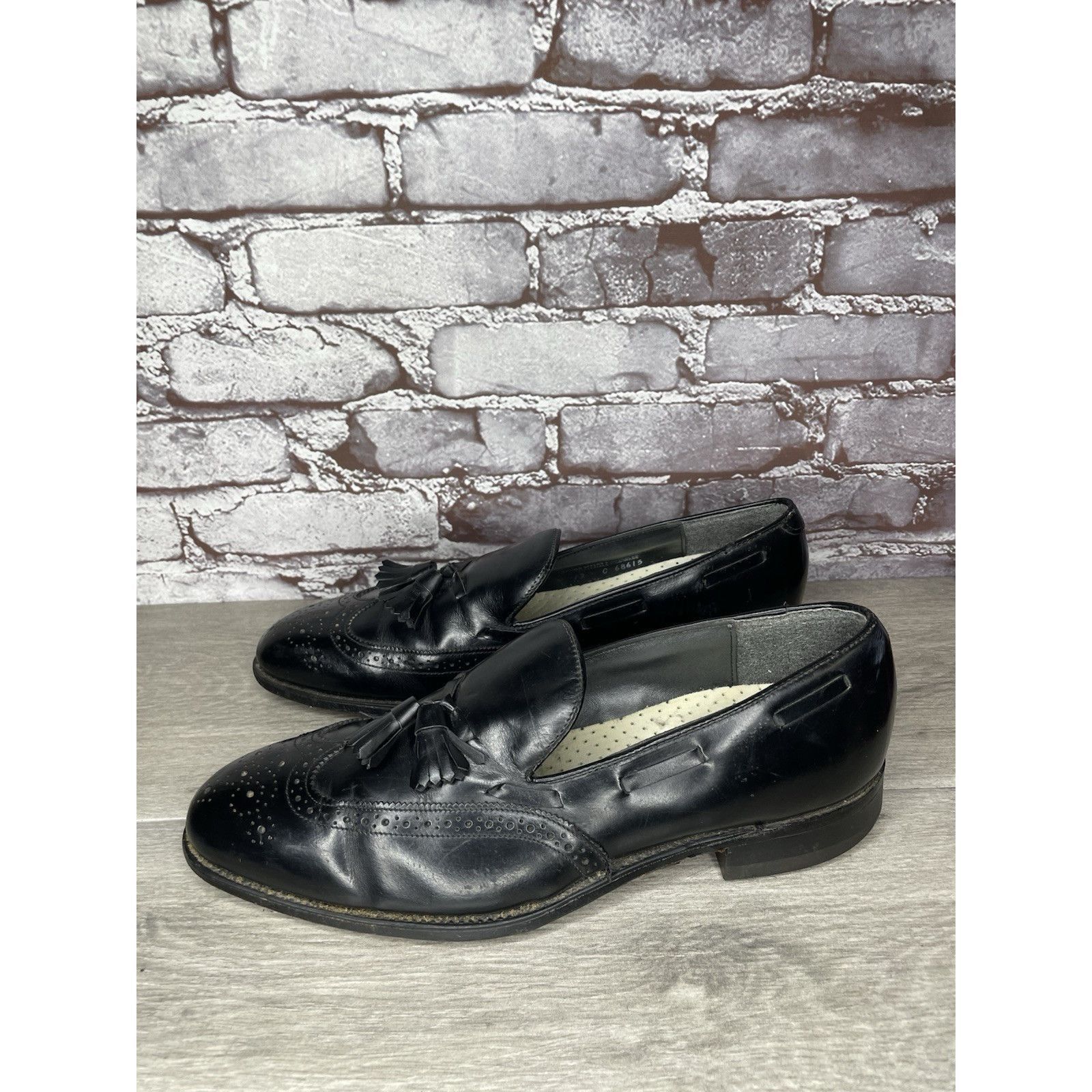 JOHN LAWRENCE SULLIVAN O'Sullivan Black Leather Wingtip VTG Loafers Dress Shoes Men Size US 12 / EU 45 - 21 Thumbnail