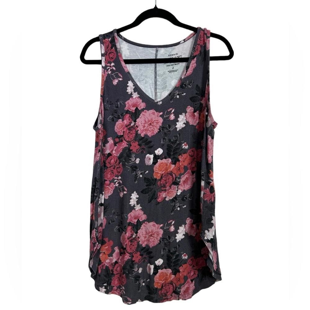 Torrid Torrid l Super Soft Knit Floral Tank 2X Size XXL / US 16-18 / IT 52-54 - 1 Thumbnail