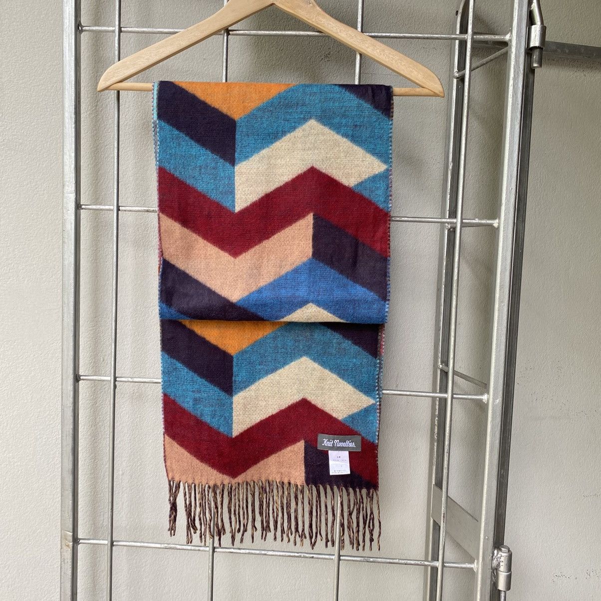Designer Knit noueltier Colorful Chevron Wool Scarf Size ONE SIZE - 16 Thumbnail