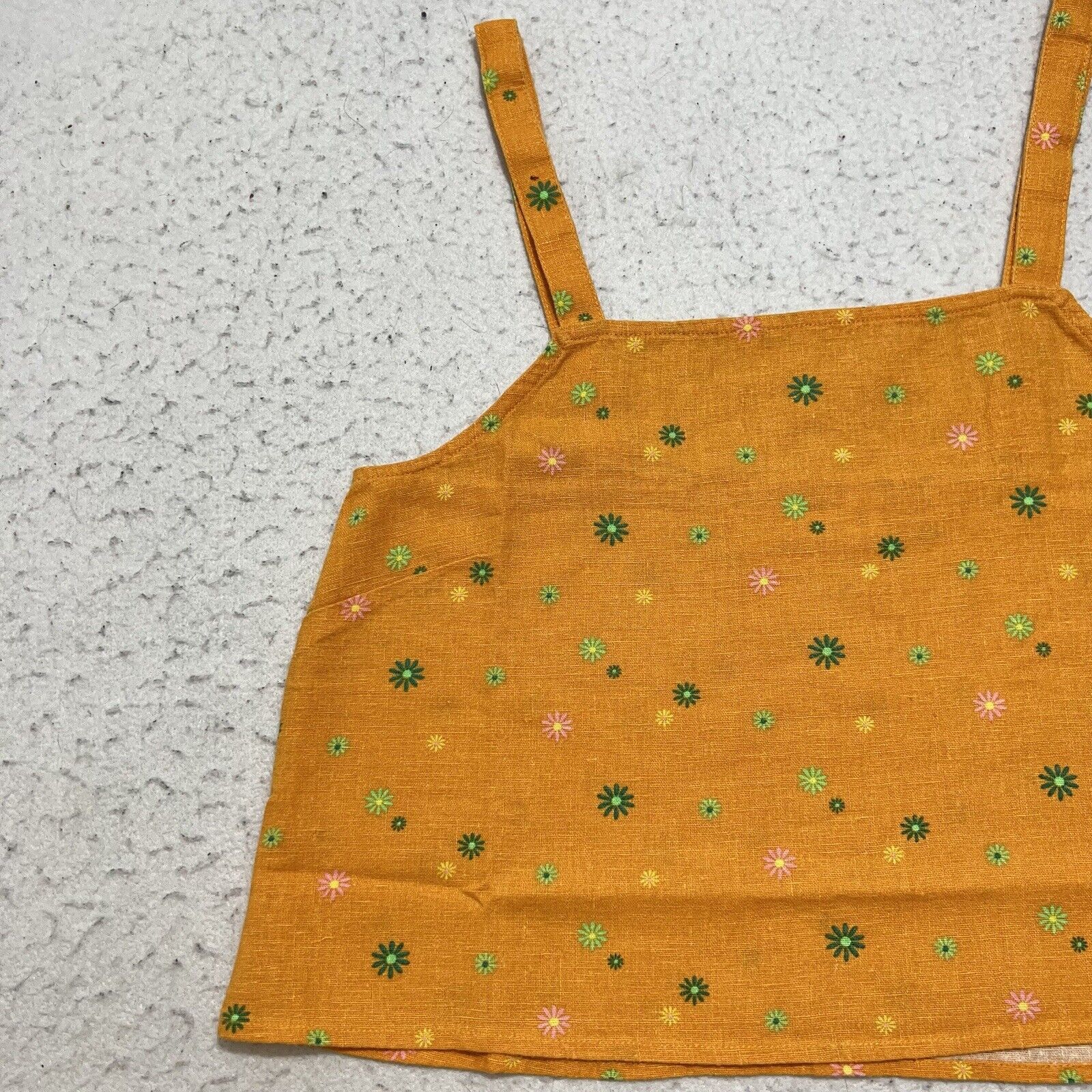 Nordstrom Abound Orange Floral Sleeveless Square Neck Crop Top NWT Size S / US 4 / IT 40 - 7 Thumbnail