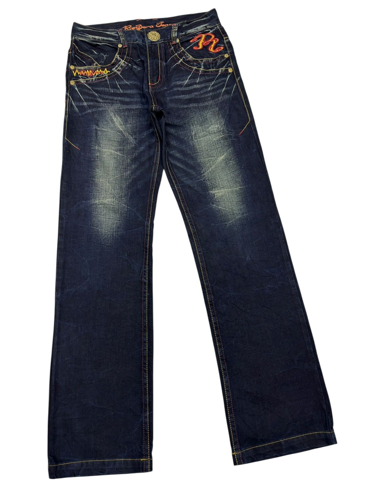 If Six Was Nine 🔥RIOBERA JEANS Embroidery Denim Blue Jeans Size US 32 / EU 48 - 4 Thumbnail