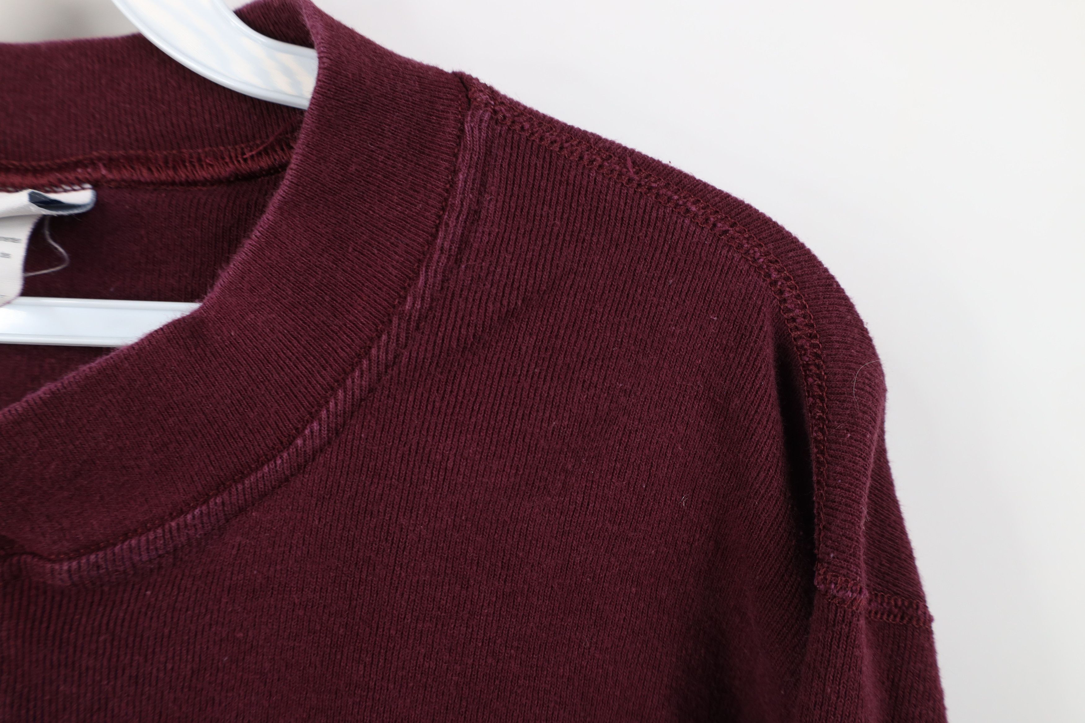 Vintage Vintage 90s Streetwear Ribbed Knit Henley T-Shirt Maroon Size US L / EU 52-54 / 3 - 6 Thumbnail