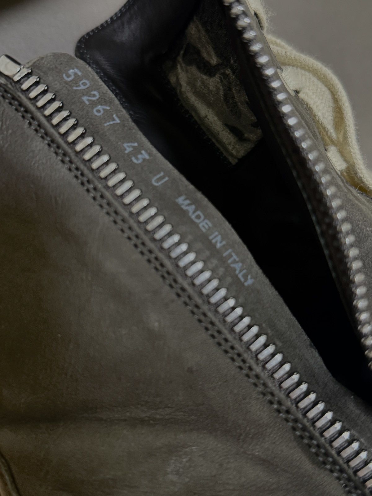 Rick Owens Rick Owens Ramones Leather High-Top Sneaker Dark Dust Size US 10 / EU 43 - 5 Thumbnail