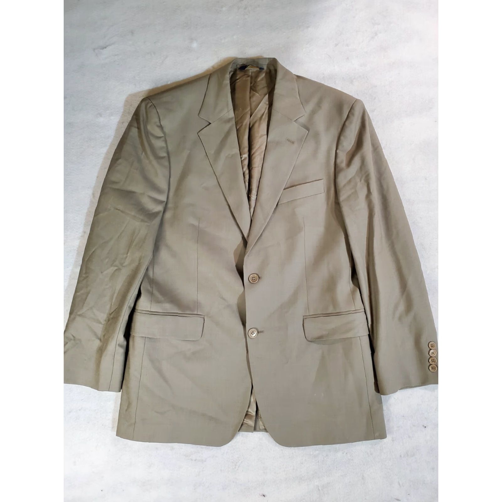 Brooks Brothers Brooks Brothers 346 Signature Beige Stretch Blazer Sport Coat Jacket Mens Sz 40R Size 40R - 2 Thumbnail