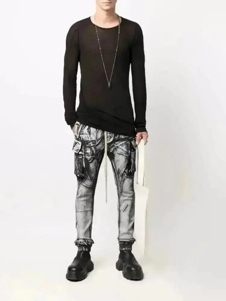 Rick Owens Sz L Rick Owen Drkshdw White Waxed Sweatpants-2507 Size US 34 / EU 50 - 8 Thumbnail
