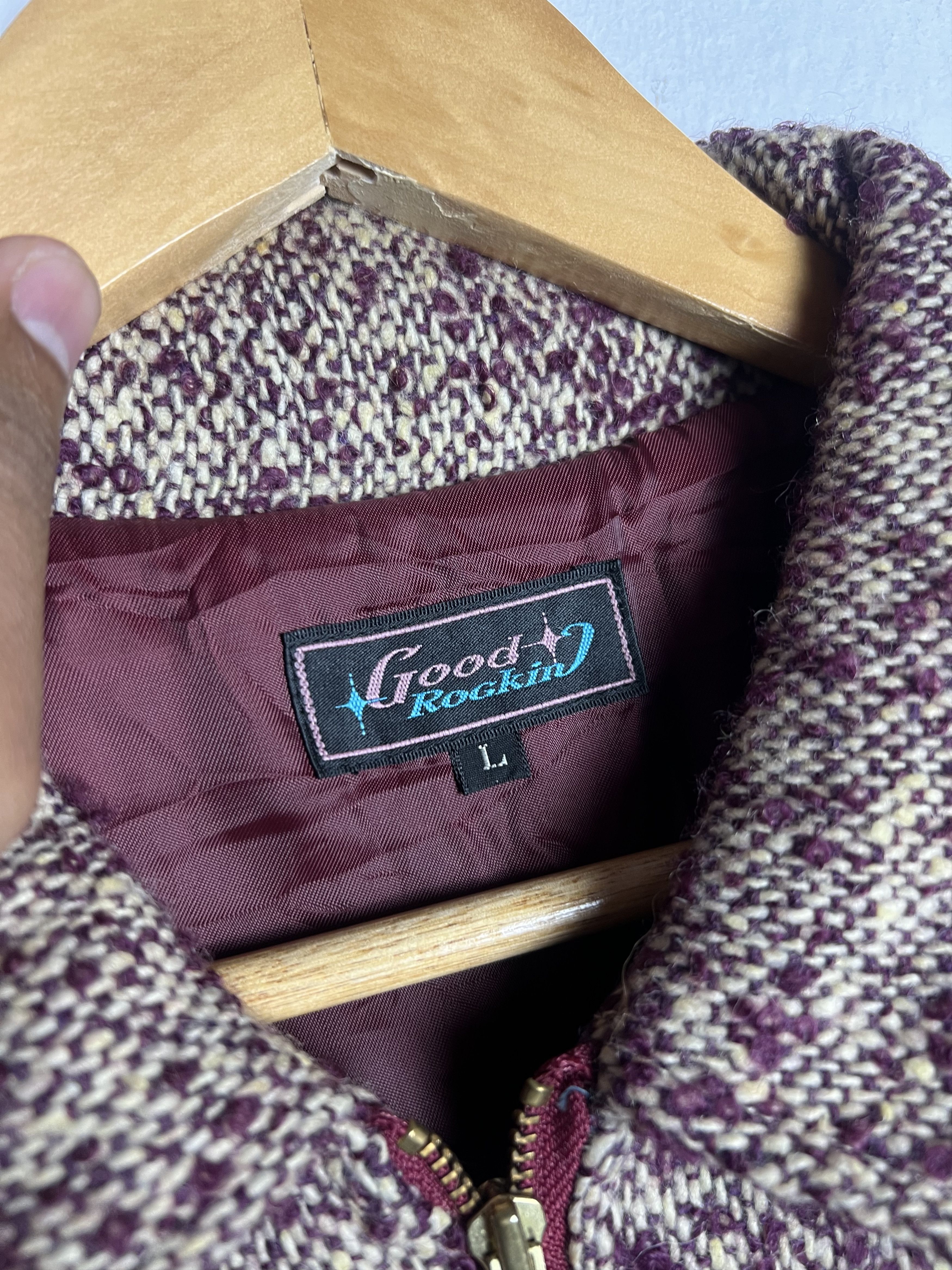 Japanese Brand Vintage Good Rocking Wool Blend Tweed Jacket Size US L / EU 52-54 / 3 - 8 Thumbnail