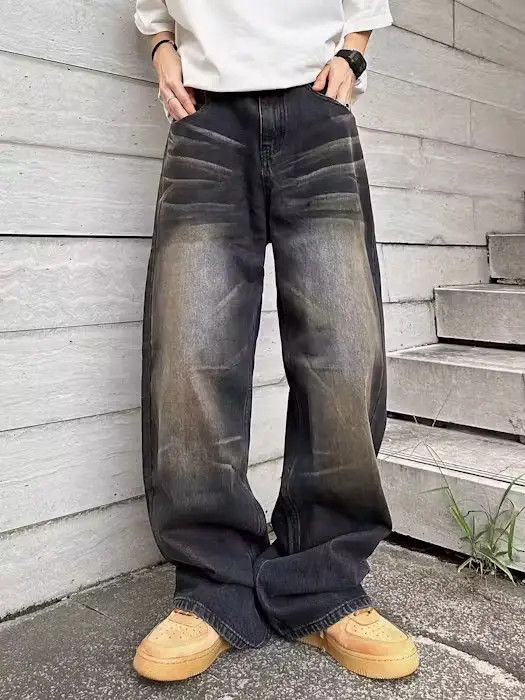 Japanese Brand VIBE Vintage wash textured design baggy jeans Size US 30 / EU 46 - 1 Thumbnail
