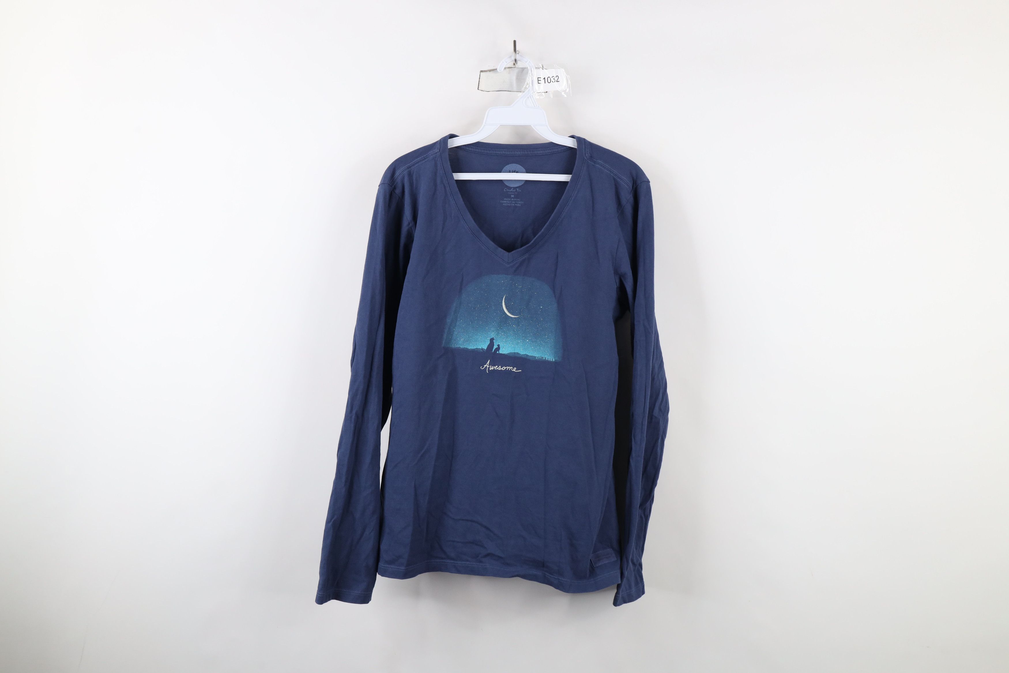 Life is Good × Vintage Life Is Good Spell Awesome Moon Dog Cat Long Sleeve T-Shirt Size M / US 6-8 / IT 42-44 - 1 Thumbnail