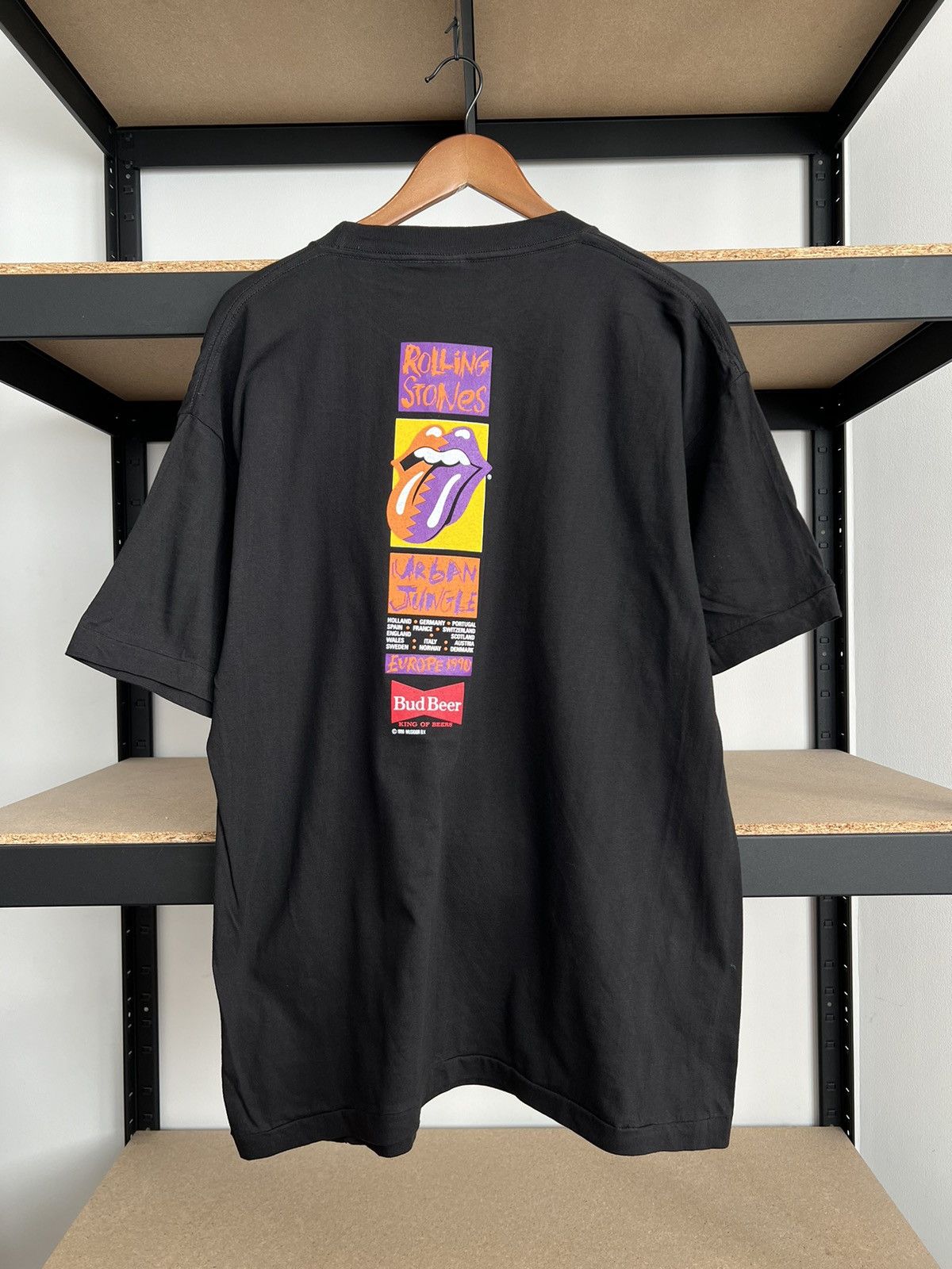 Band Tees Vintage 1990 The Rolling Stones Urban Jungle Black T-shirt Size US L / EU 52-54 / 3 - 4 Thumbnail